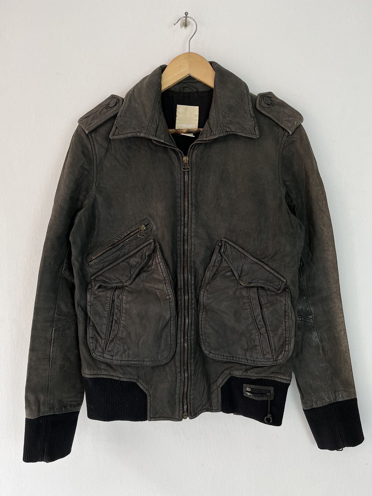 Diesel × Vintage Vintage Diesel Leather Biker Jacket Size US S / EU 44-46 / 1 - 1 Thumbnail