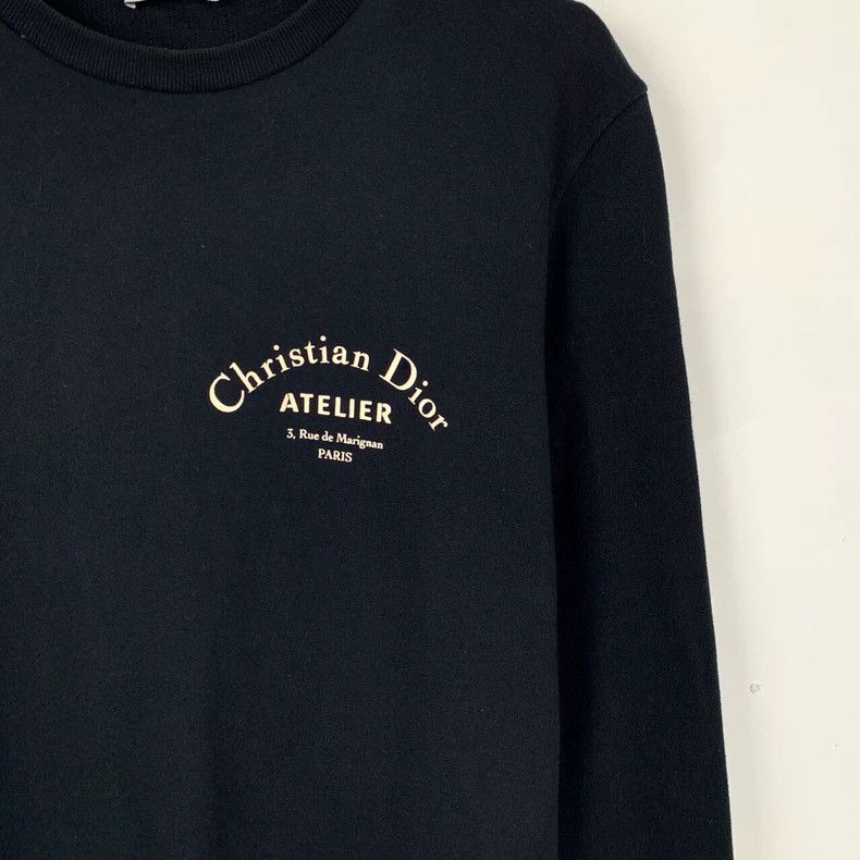 Dior Dior Logo slogan printed black round-neck cotton long-sleev Size US XXS / EU 40 - 4 Thumbnail