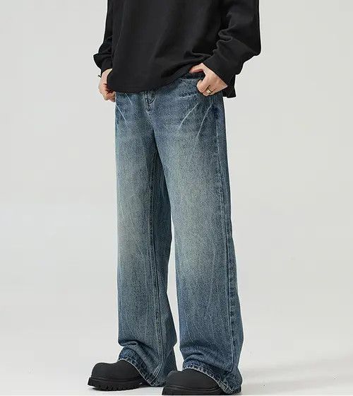 Japanese Brand × Jean Men's Lightning Washed Baggy Bootcut Jeans Size US 32 / EU 48 - 1 Thumbnail