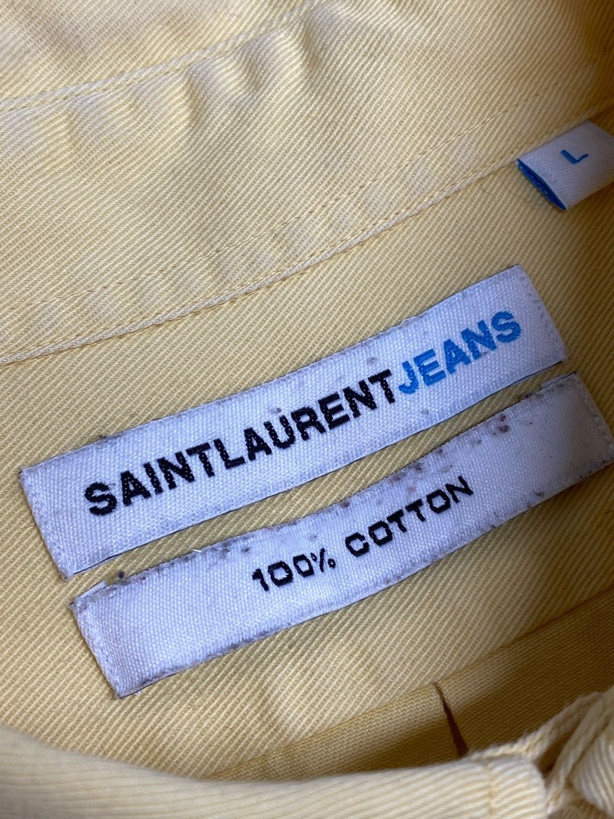Yves Saint Laurent 🔥 Y2K SAINT LAURENT YSL YELLOW SHIRT RARE JEANS LOGO VIBES Size US L / EU 52-54 / 3 - 13 Thumbnail