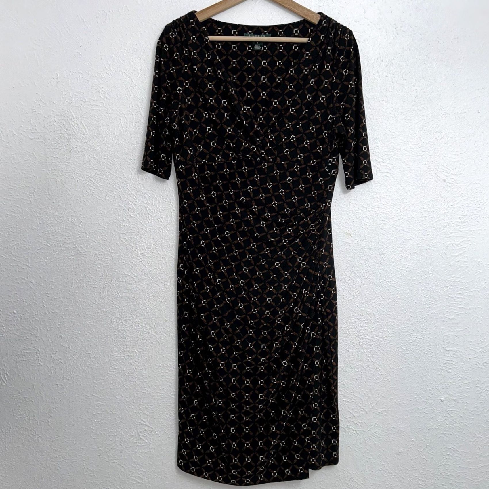 Ralph Lauren Lauren Ralph Lauren Sheath Dress Women’s 8 Faux-Wrap Black Size M / US 6-8 / IT 42-44 - 2 Thumbnail