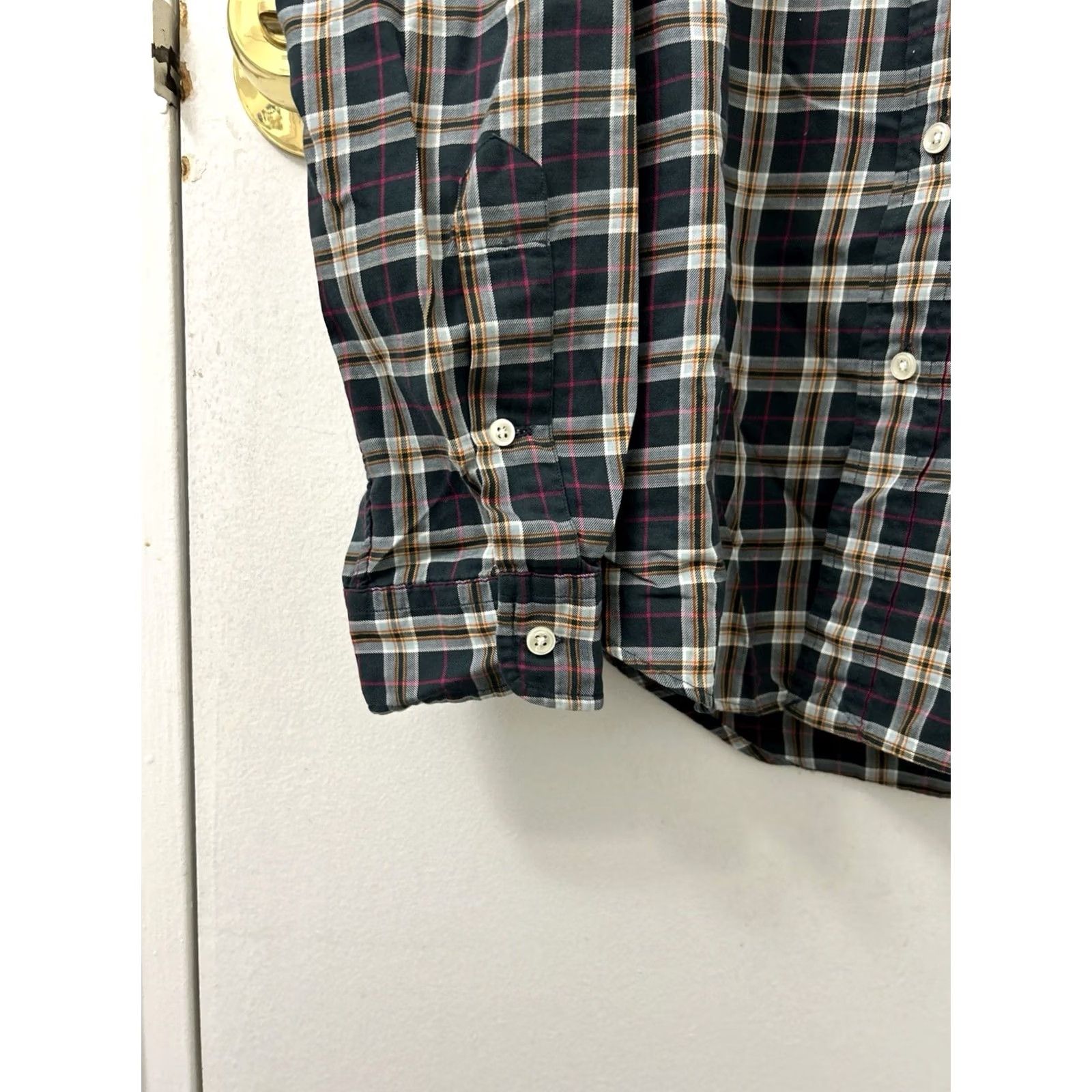 Ralph Lauren VINTAGE Ralph Lauren Shirt Mens L Black Plaid Button-Down Long Sleeve Custom Fit Size US L / EU 52-54 / 3 - 7 Thumbnail