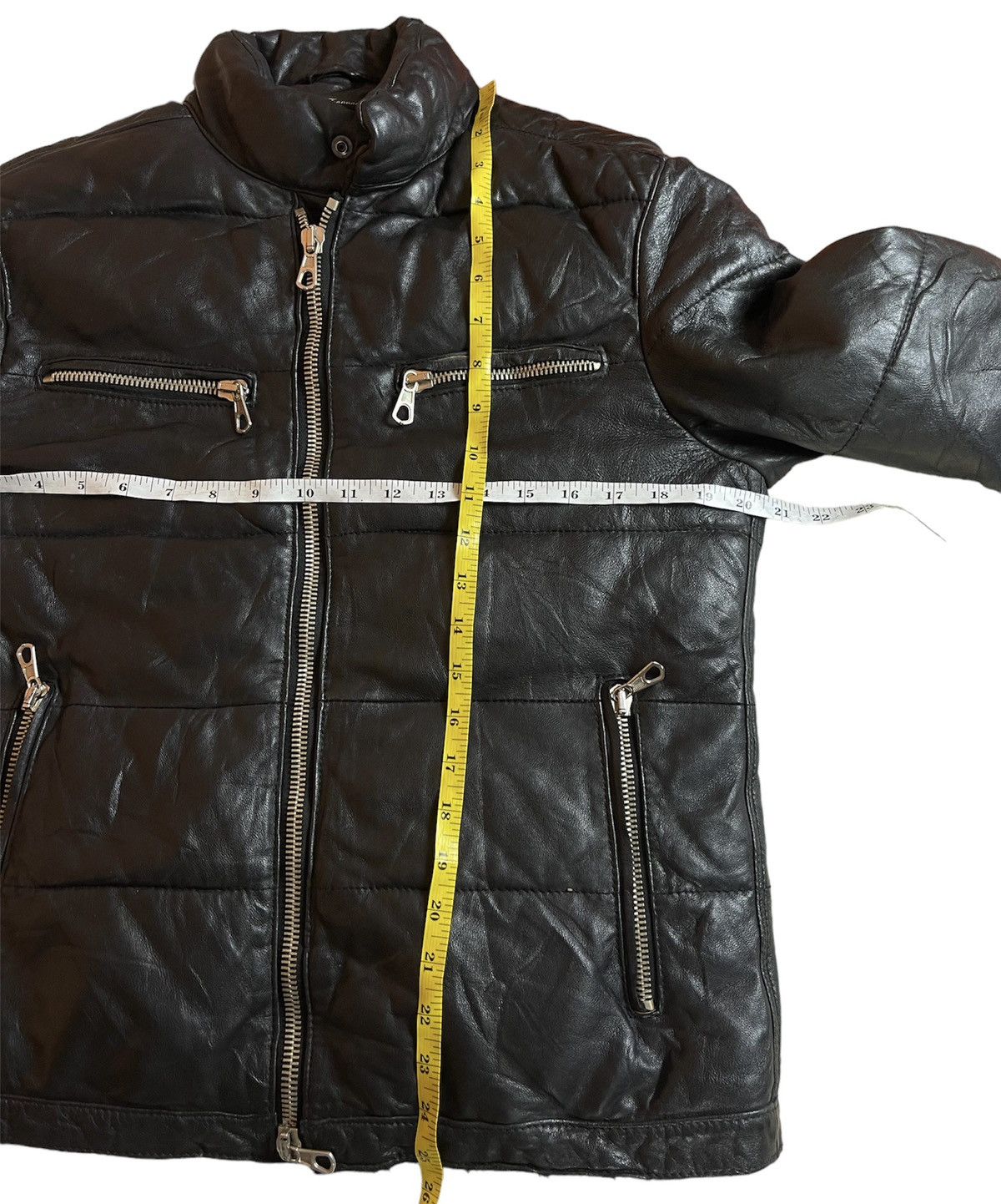 Other Bank Tannage Designer Puffer sheep Skin leather Jacket Size US M / EU 48-50 / 2 - 3 Thumbnail