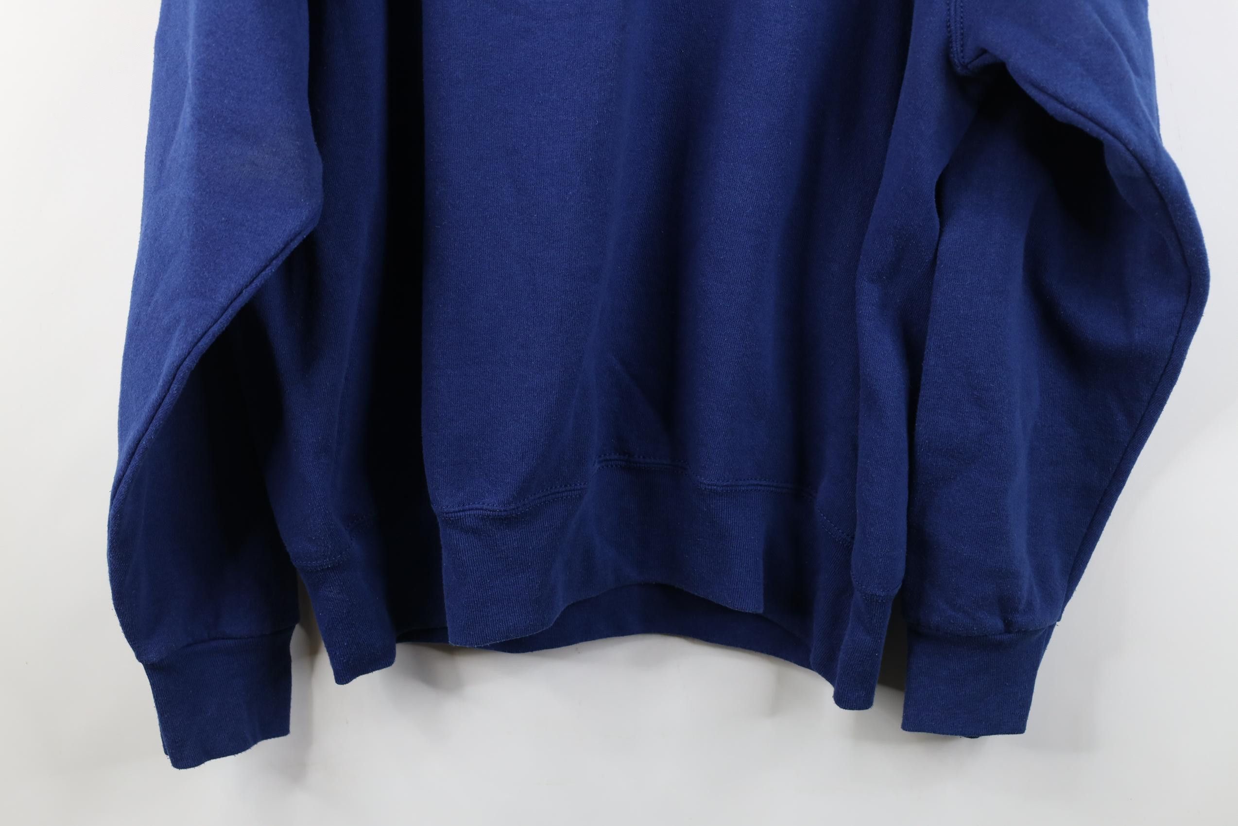 Vintage Vintage 90s Streetwear Blank Heavyweight Sweatshirt Blue USA Size US XL / EU 56 / 4 - 10 Thumbnail