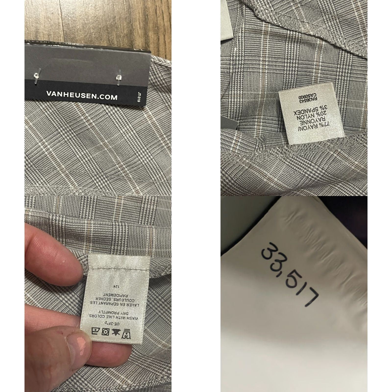 Van Heusen Van Heusen Pants Women's 14 Gray Plaid Capri Pull On Stretch Extensible Size 36" / US 14 / IT 50 - 8 Thumbnail
