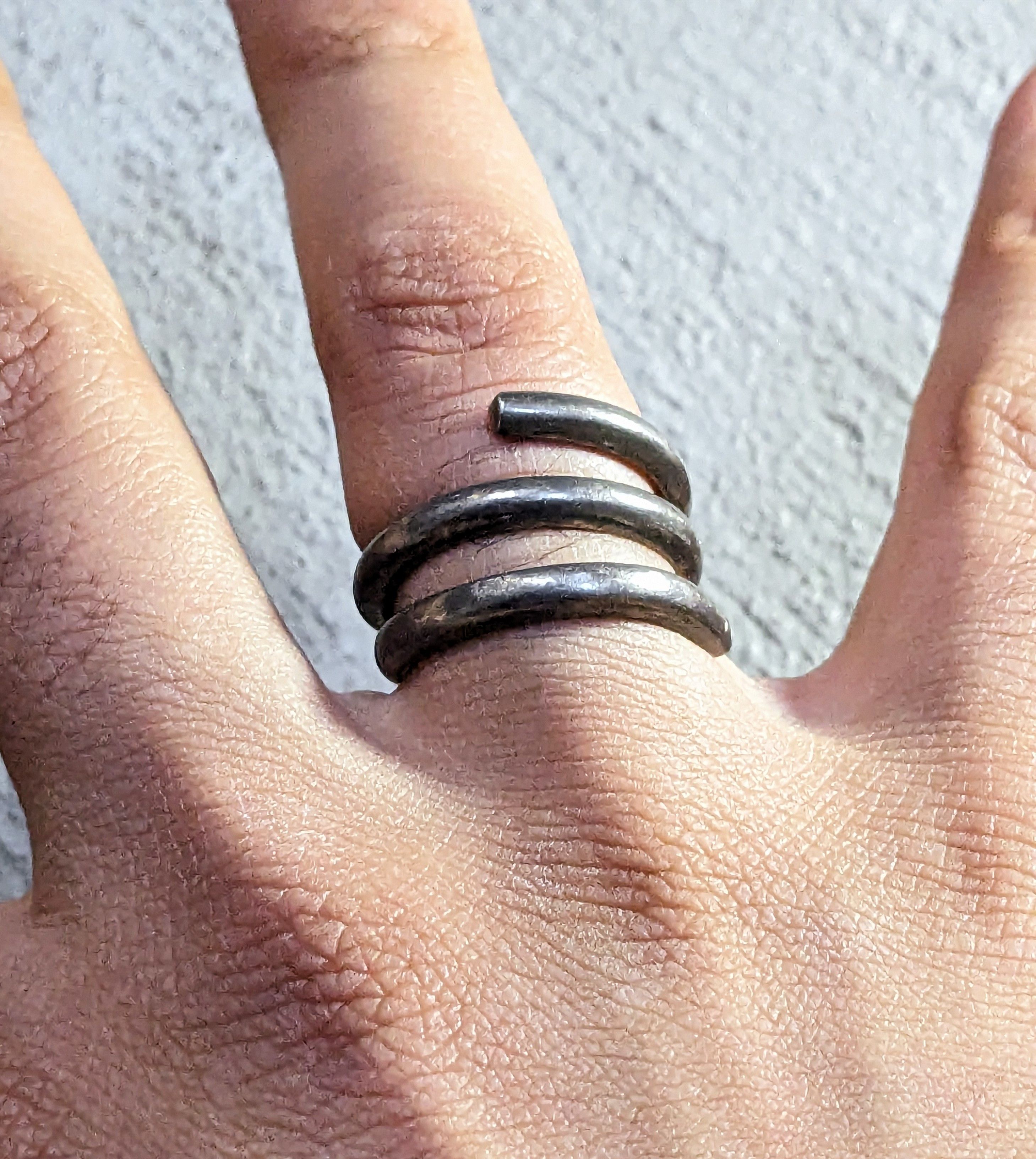 Other Vintage Sterling Silver Ring Size 7.5 Mexico Modern Size ONE SIZE - 9 Thumbnail