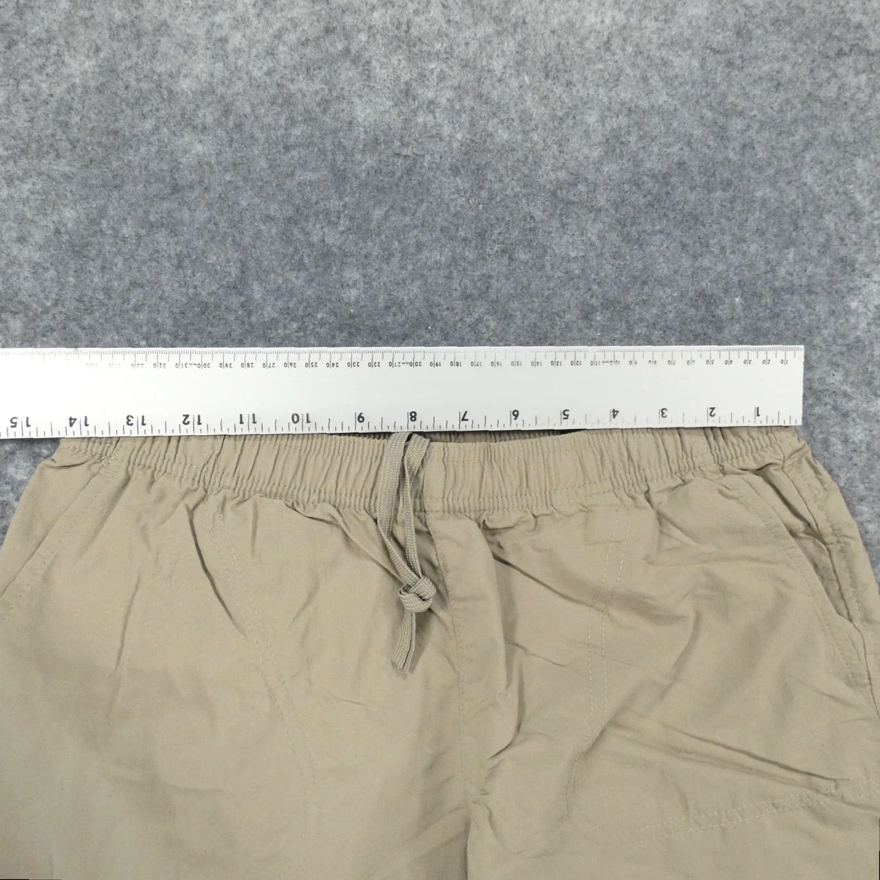 Vintage Columbia Shorts Womens Small Flat Front Khaki Lightweight Drawstring Size 29" - 6 Thumbnail