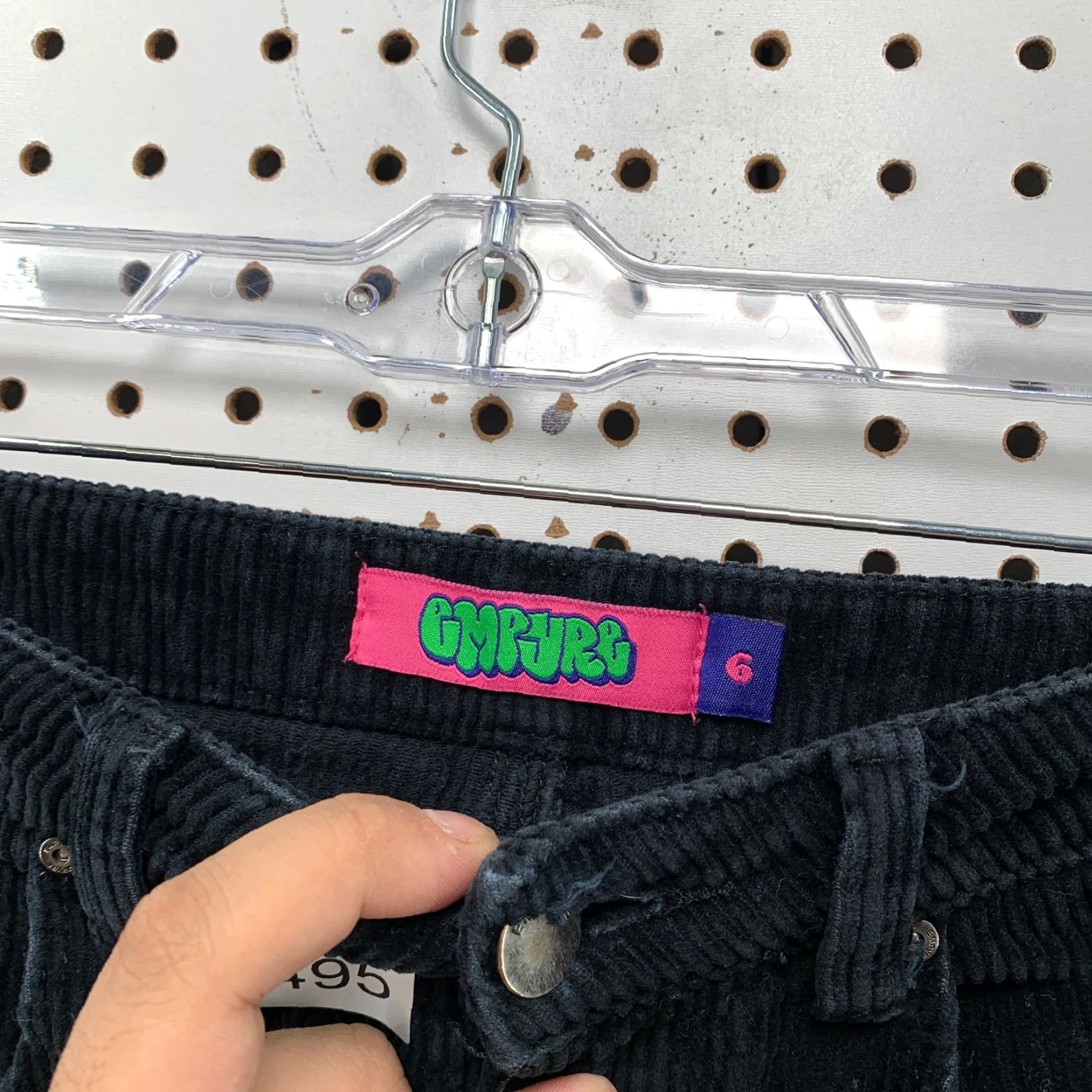 Empyre Empyre Tori Corduroy Pants Womens Size 6 Black Skater Loose Fit Baggy 28x28 Size 28" / US 6 / IT 42 - 4 Thumbnail