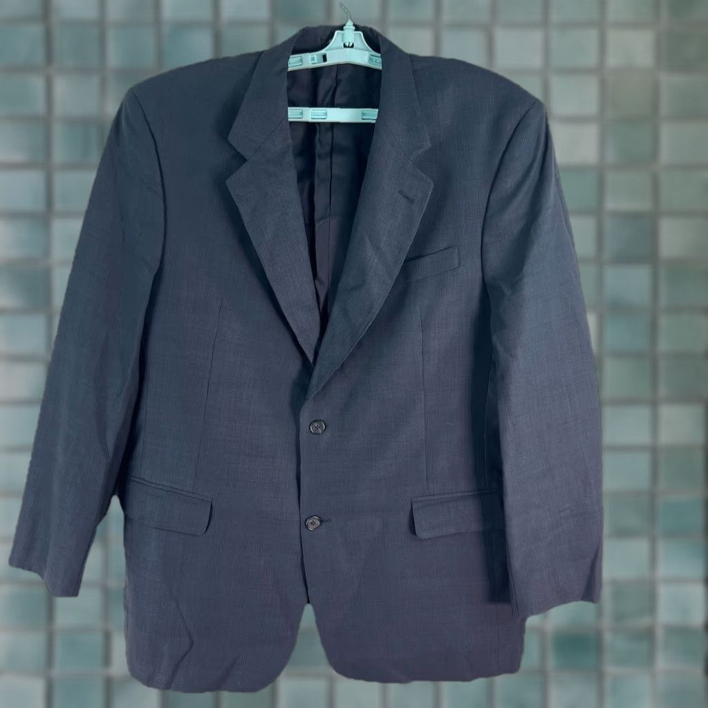 Murano Murano Blazer Mens Wool Check 46R Gray Solid Made In Italy Vintage? No. (Need to ensure correct). Size 46R - 1 Thumbnail