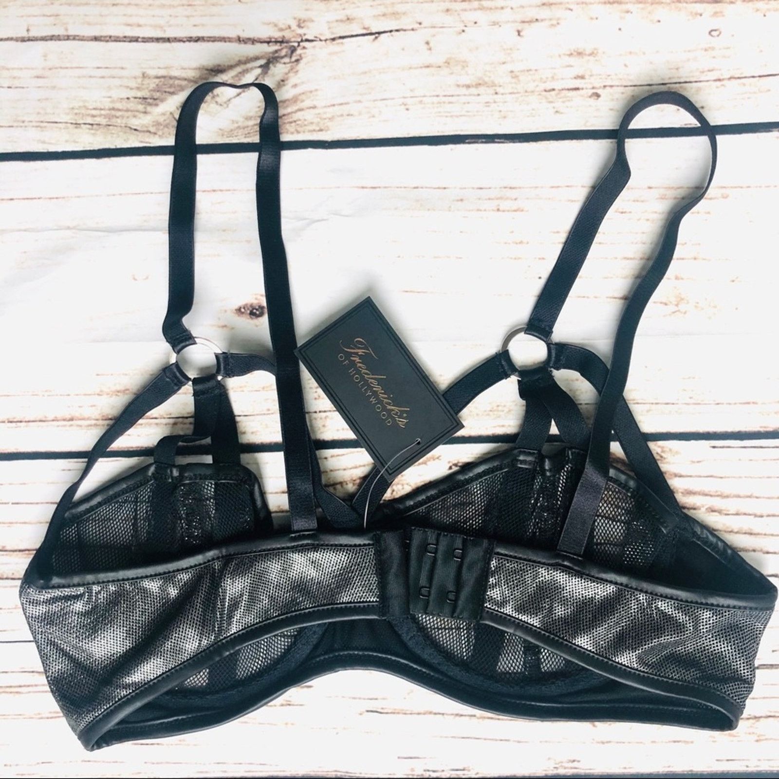 Other NEW Frederick's of Hollywood Zarra Metallic Mesh Bra Panty Size ONE SIZE - 6 Thumbnail