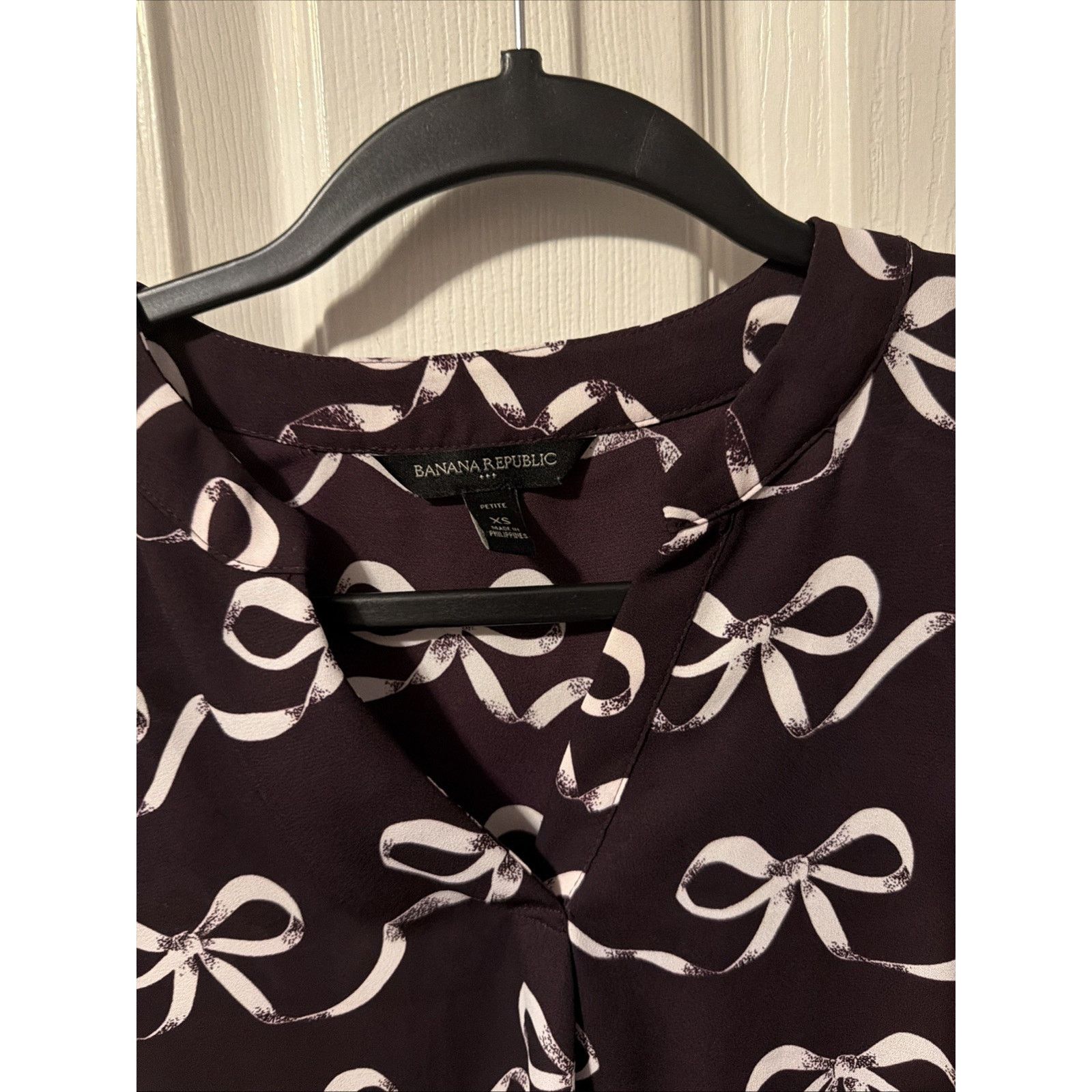 Banana Republic Banana Republic Women's Long Sleeve Blouse Maroon XS Size XS / US 0-2 / IT 36-38 - 9 Thumbnail