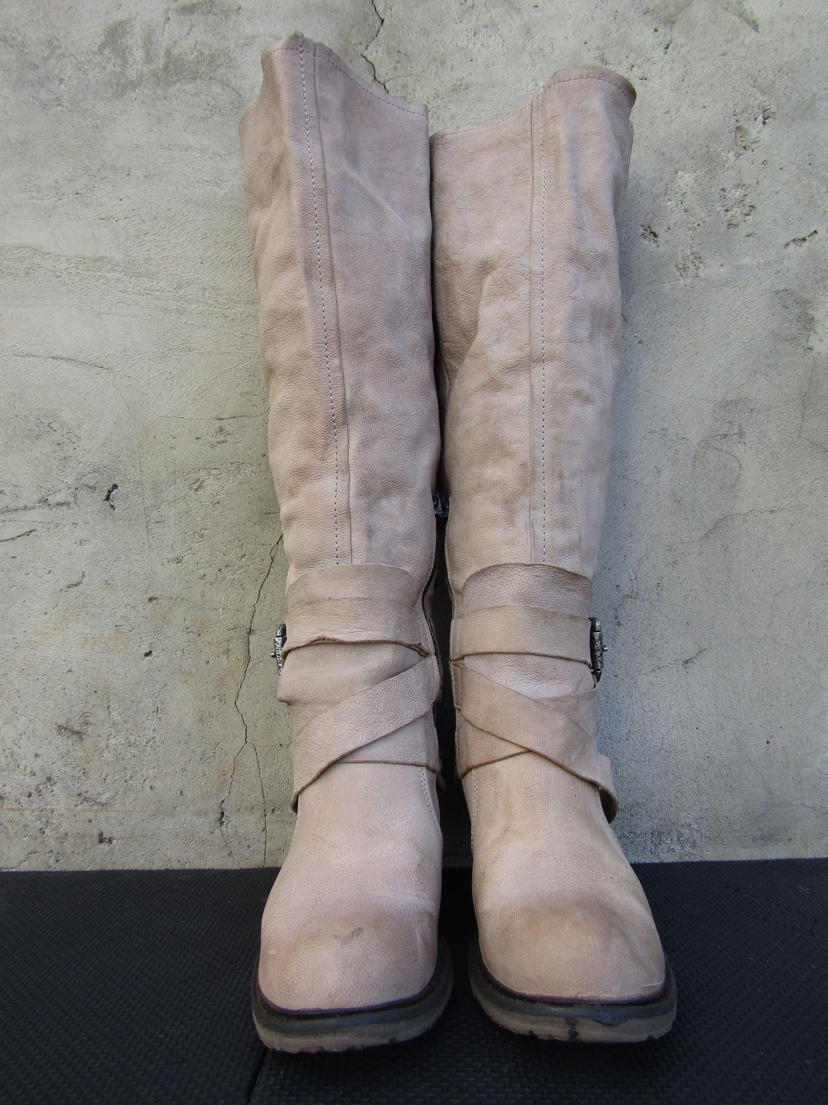 A.S.98 Airstep A.S.98 Zip Buckle High Tall Leather Heel Block Size US 9.5 / IT 39.5 - 12 Thumbnail