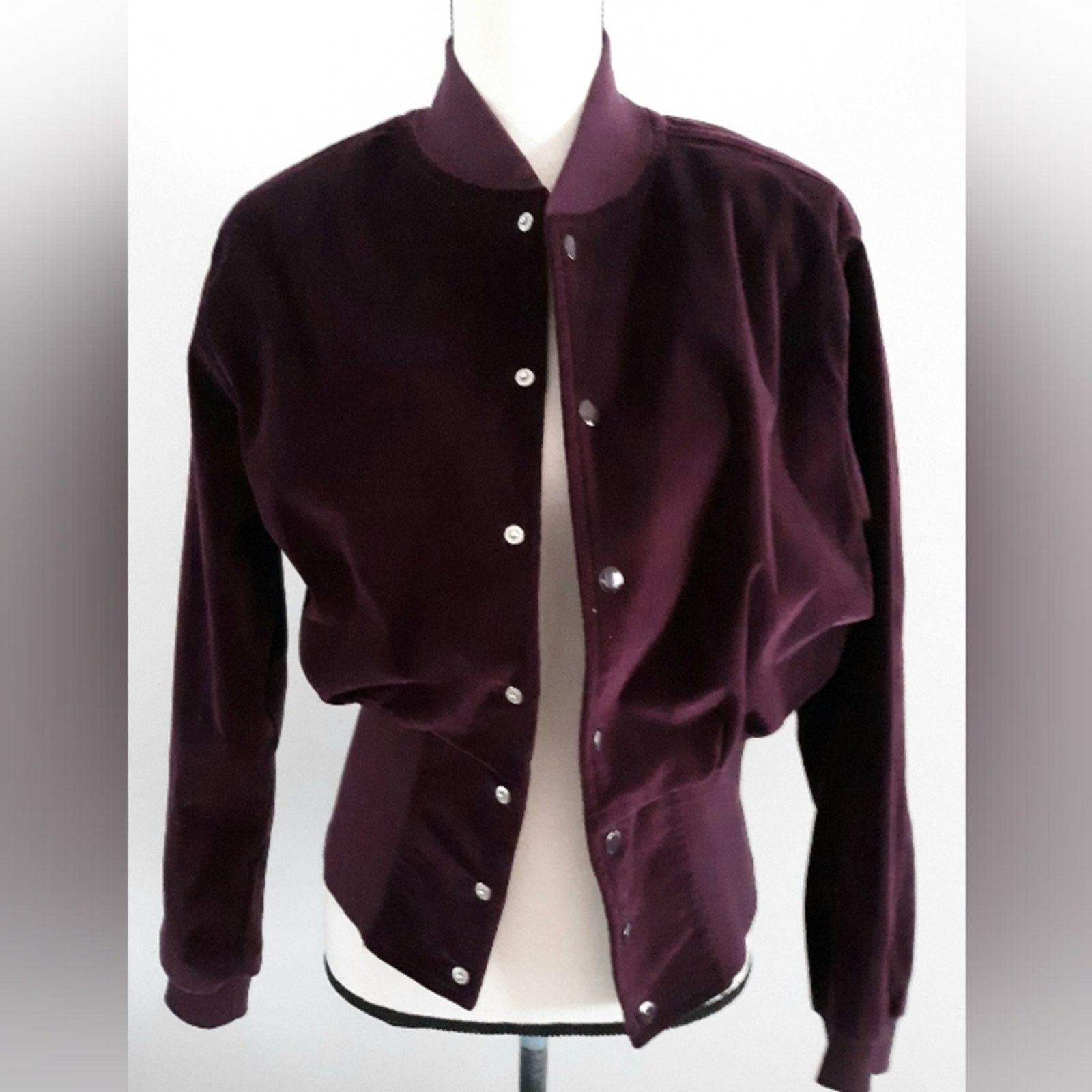 Vintage VTG Suzanne Somers Velour Bomber Jacket Size XS / US 0-2 / IT 36-38 - 5 Thumbnail