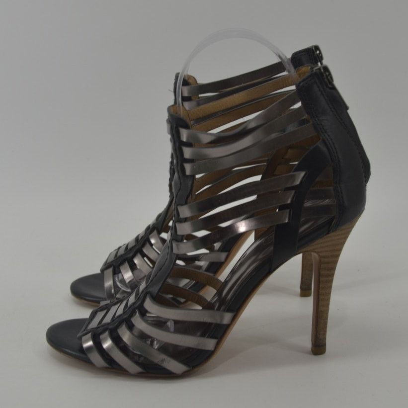 Coach Coach Lucy Women's Sandals Black Silver Metallic Leather 6.5 Size US 6.5 / IT 36.5 - 14 Thumbnail