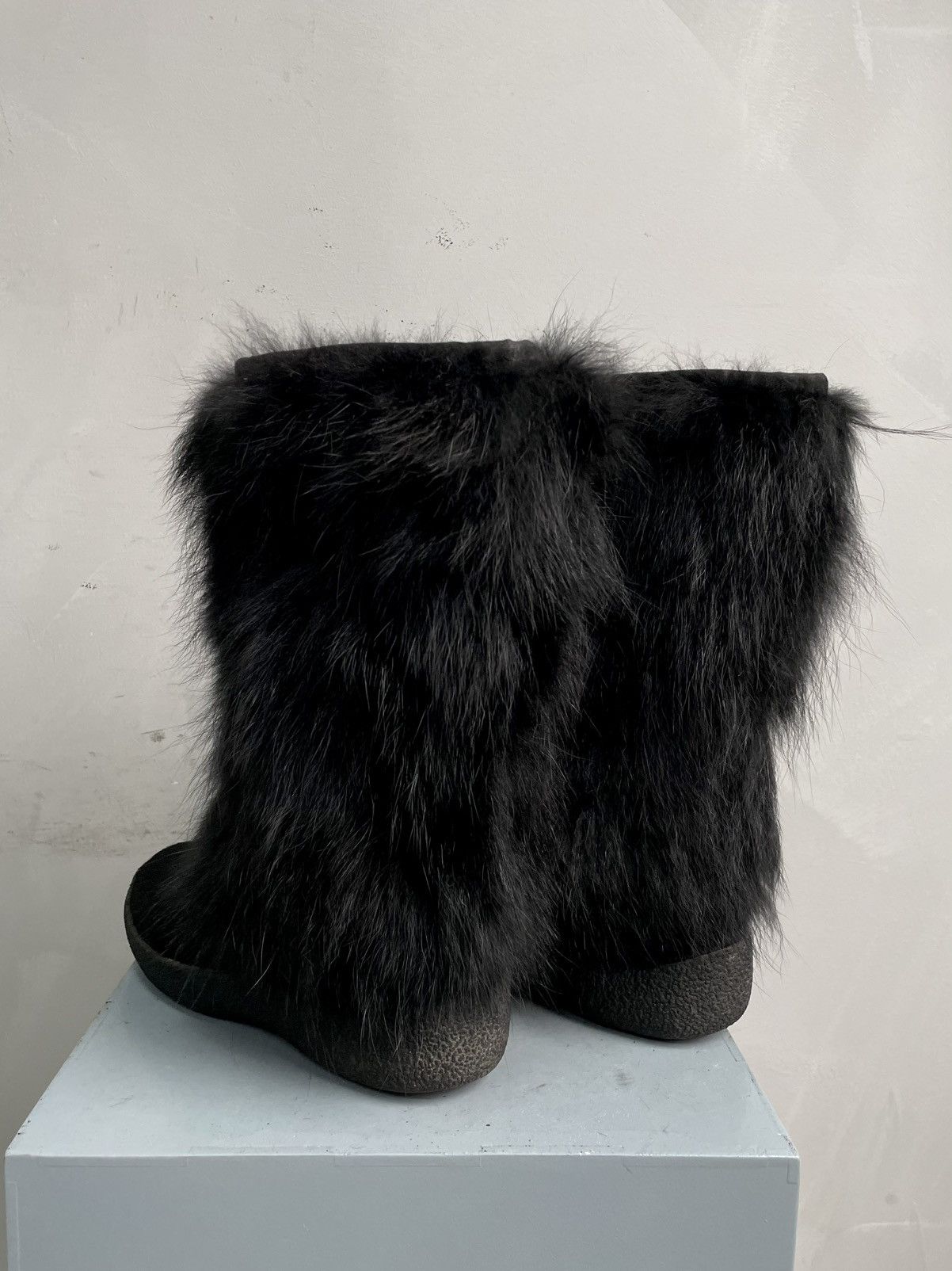 Japanese Brand Rare Real fur opium fuzzy gothic opium shoes rick owens vibe Size US 5 / EU 37 - 8 Thumbnail