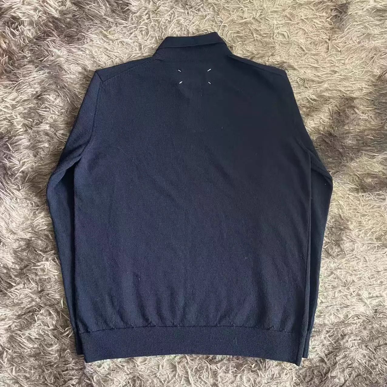 Maison Margiela Blue Long-Sleeve Polo with Elbow Patches Size US L / EU 52-54 / 3 - 2 Thumbnail