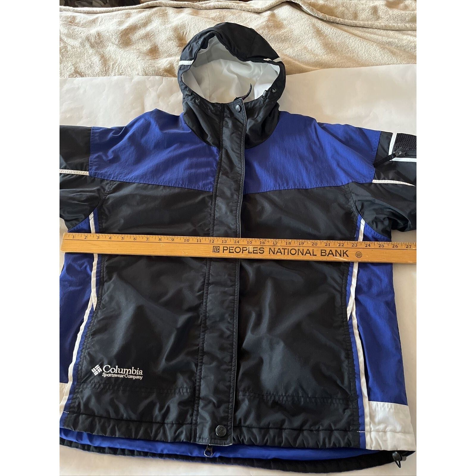 Columbia Columbia Women’s L Blue Black LS Polyester Nylon Hooded Coat Size L / US 10 / IT 46 - 4 Thumbnail