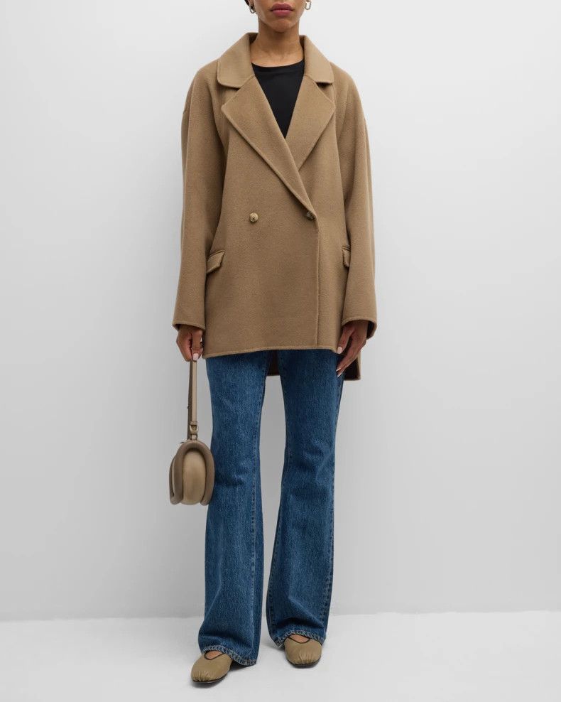 Loulou de Saison o1s22i1n1024 Gray Wool Cashmere Coat in Beige Size XS / US 0-2 / IT 36-38 - 5 Thumbnail