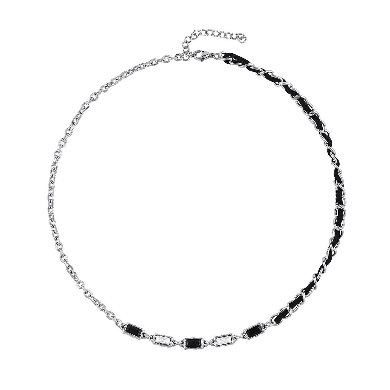 Jewelry Leather Rope Necklace – Gemstone Collarbone Chain Size ONE SIZE - 5 Thumbnail