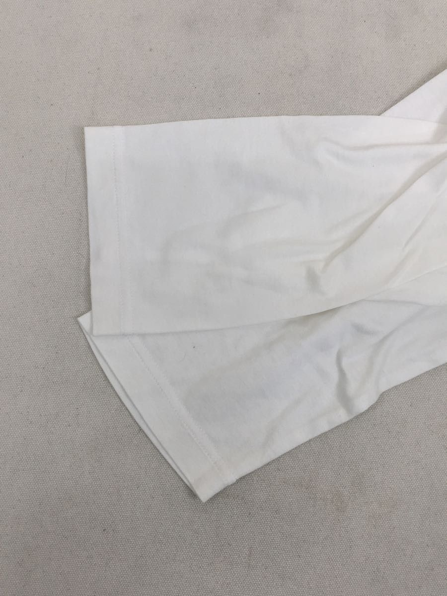 T-Shirts Cotton 3/4 Sleeve Plain Crew Neck White