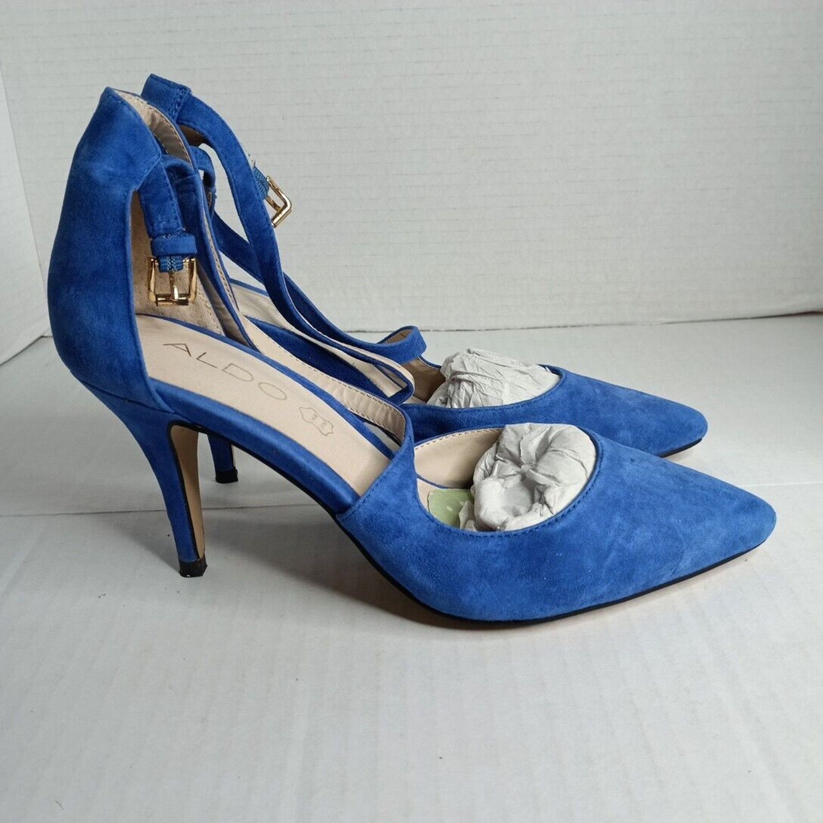 Aldo Aldo Women's Blue Suede High Heel Shoes Size 7 Ankle Strap Size US 7 / IT 37 - 3 Thumbnail