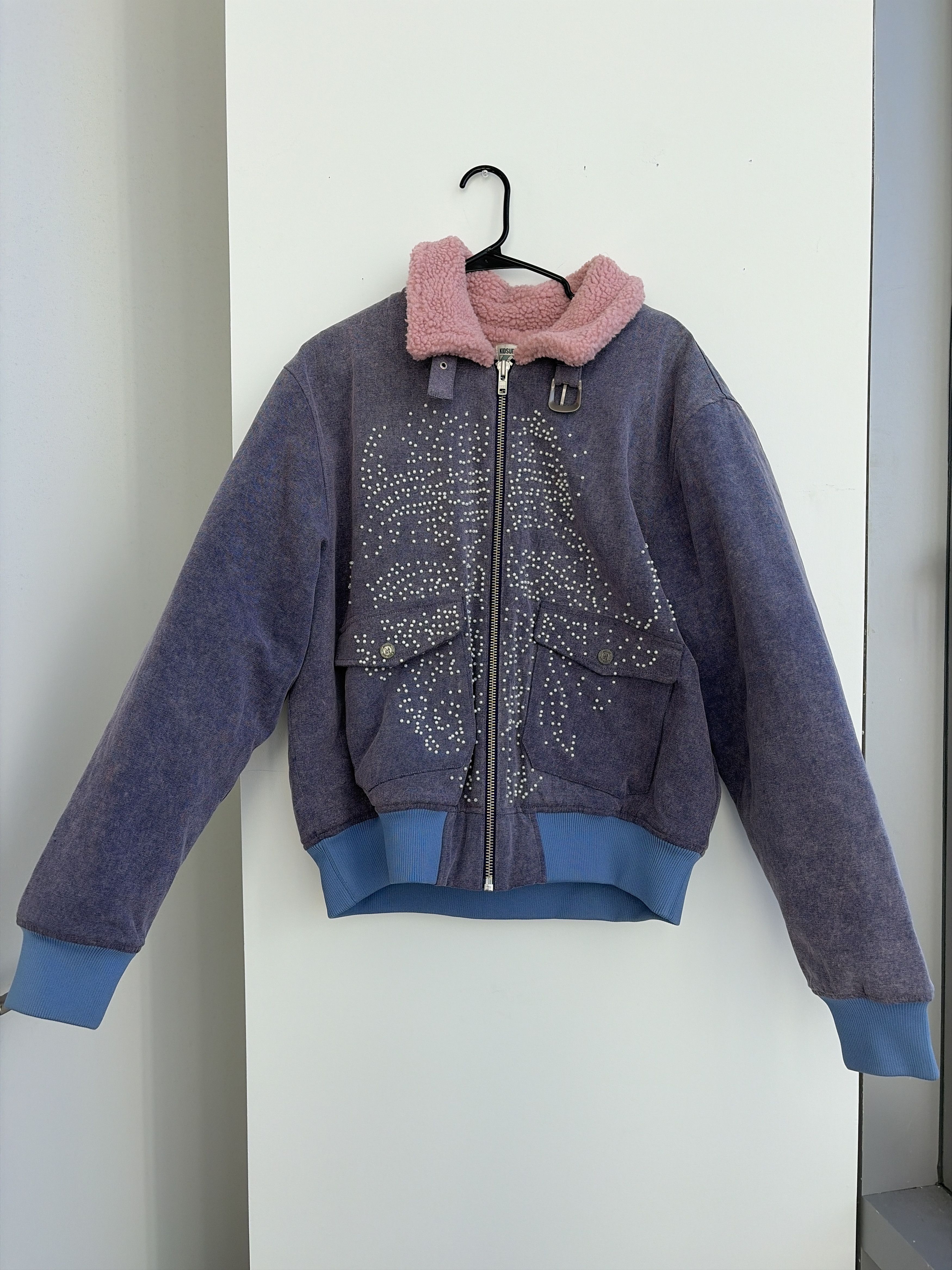 KidSuper KidSuper Studios Beaded Face Canvas Bomber [Dark Purple] Size US XL / EU 56 / 4 - 1 Thumbnail