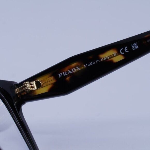 Prada Prada PRB03V 3891O1 Eyeglasses Black 52mm Square Frame Size ONE SIZE - 7 Thumbnail