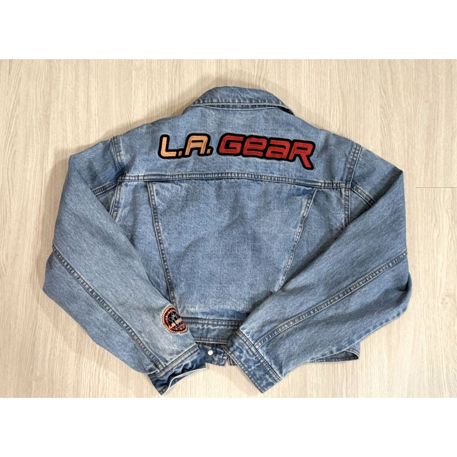 La Gear LA Gear Denim Jacket Womens L Embroidered Logo Small Wool? Size L / US 10 / IT 46 - 2 Thumbnail