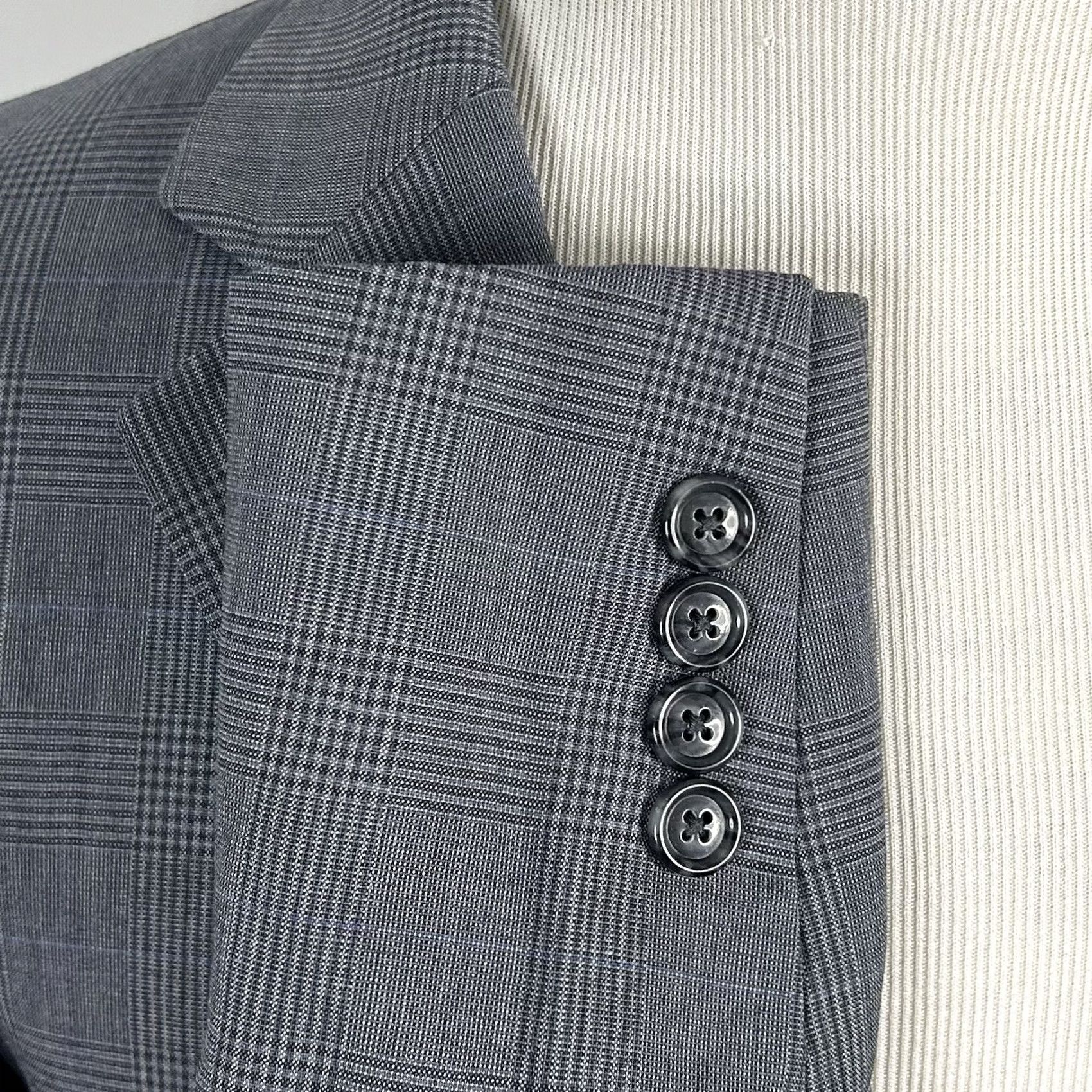 Jos. A. Bank Jos A Bank 44S Tailored Fit Sport Coat Two-Button 100% Wool Gray Glen Plaid Jacket Mens Regular Short Length Size US XS / EU 42 / 0 - 6 Thumbnail
