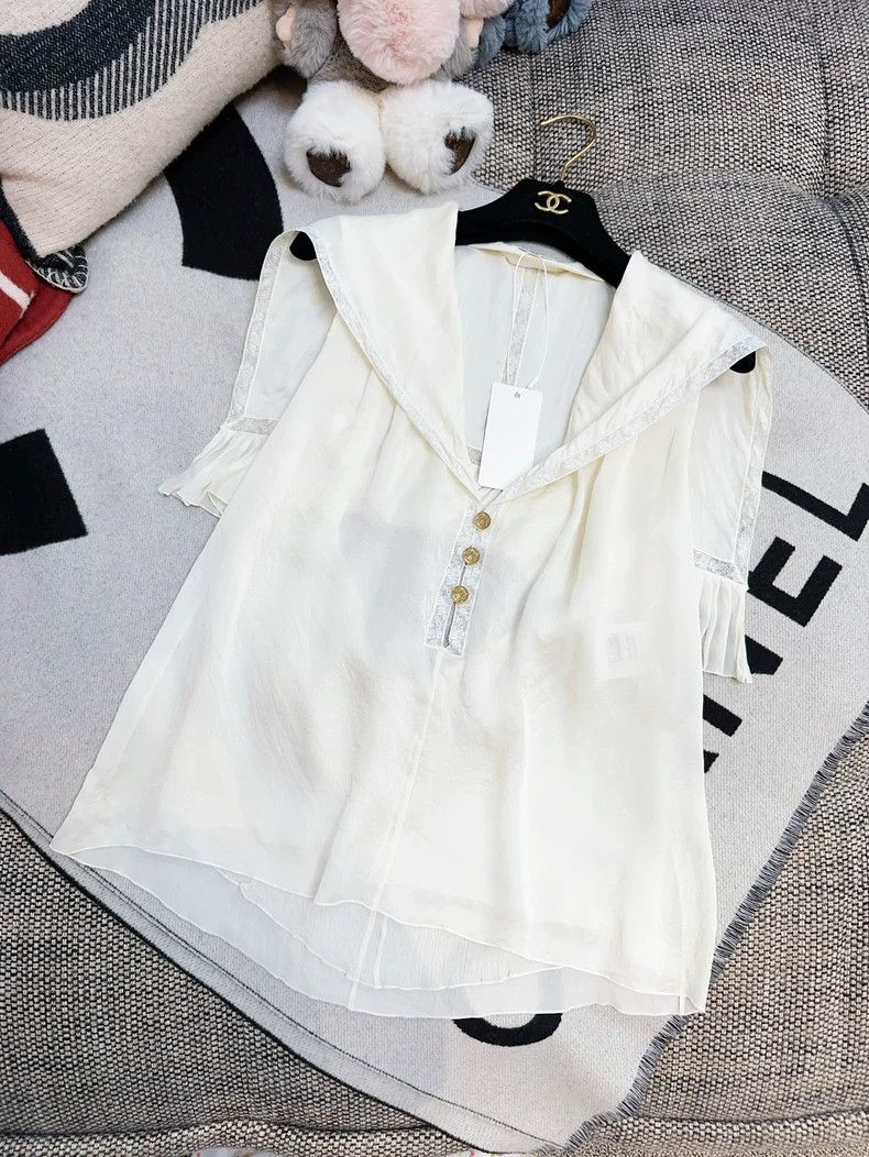 Chanel Chanel White mulberry silk strap vest Size XS / US 0-2 / IT 36-38 - 5 Thumbnail