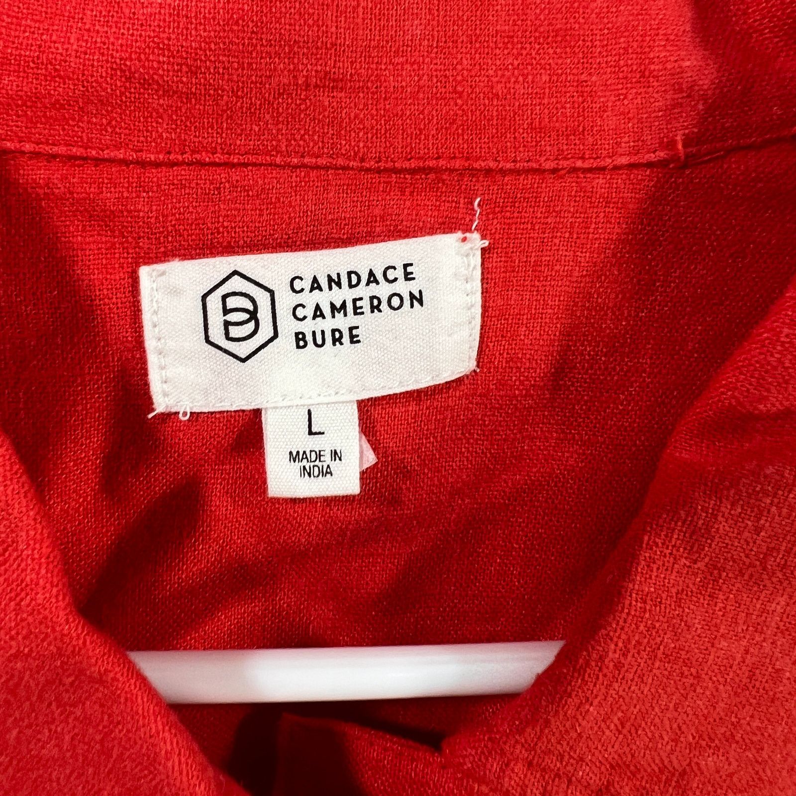 Other Candace Cameron Bure Linen Blend Jacket Cherry, Size L / US 10 / IT 46 - 3 Thumbnail