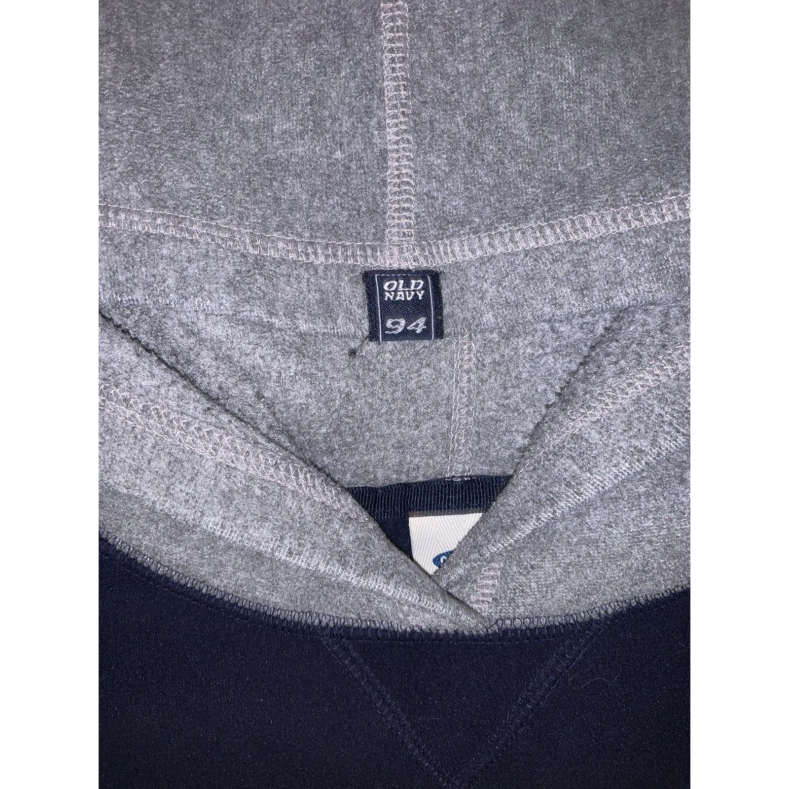 Old Navy × Vintage Vintage Y2K Old Navy Fleece Hoodie Medium Navy Gray Raglan Size US M / EU 48-50 / 2 - 6 Thumbnail
