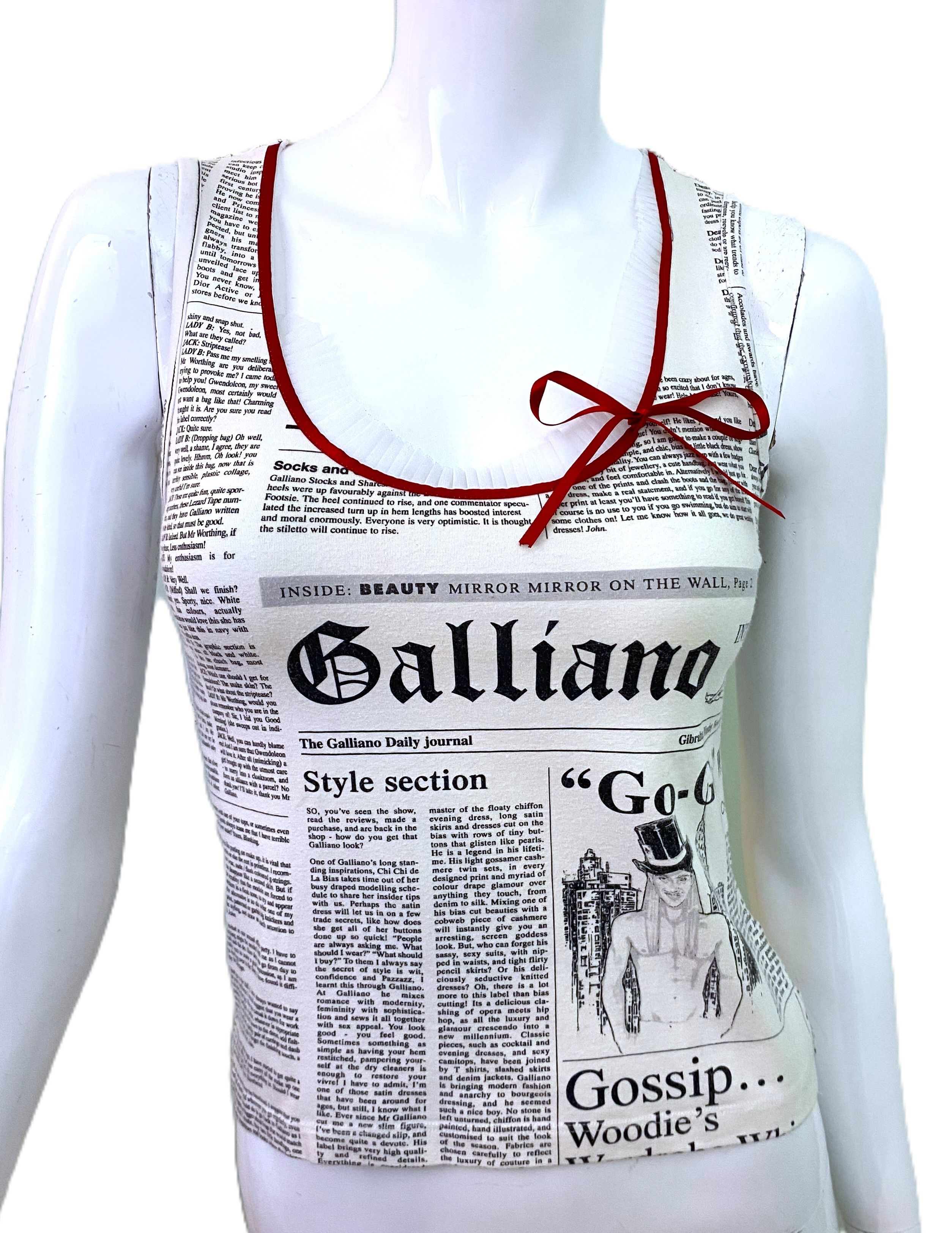 John Galliano John Galliano Gazette Newspaper News Face Vintage Tee Top Size M / US 6-8 / IT 42-44 - 2 Thumbnail