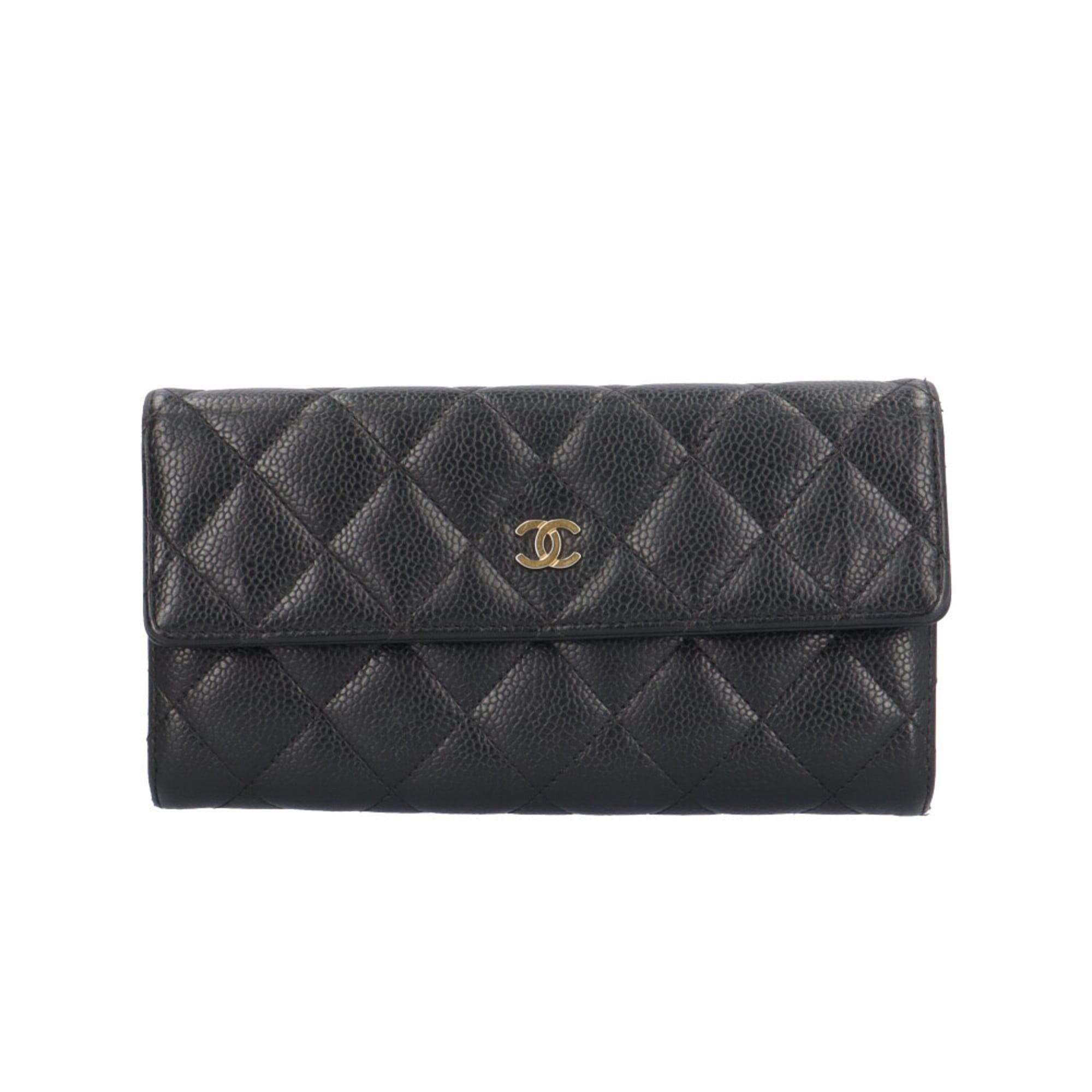 Chanel Pre-owned Chanel Matelasse Long Wallet in Caviar Leather, A50096, Women's Size ONE SIZE - 1 Thumbnail