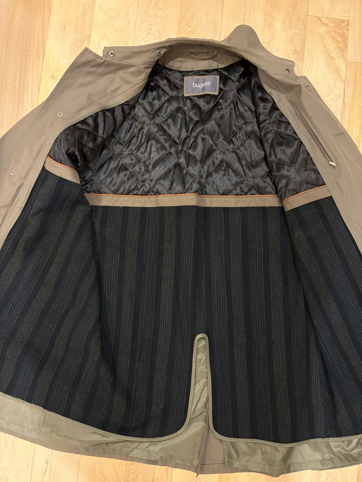 Bugatti Bugatti Olive Cotton Blend Car Coat – Quilted Lining, Sz 40R Size US XXS / EU 40 - 4 Thumbnail