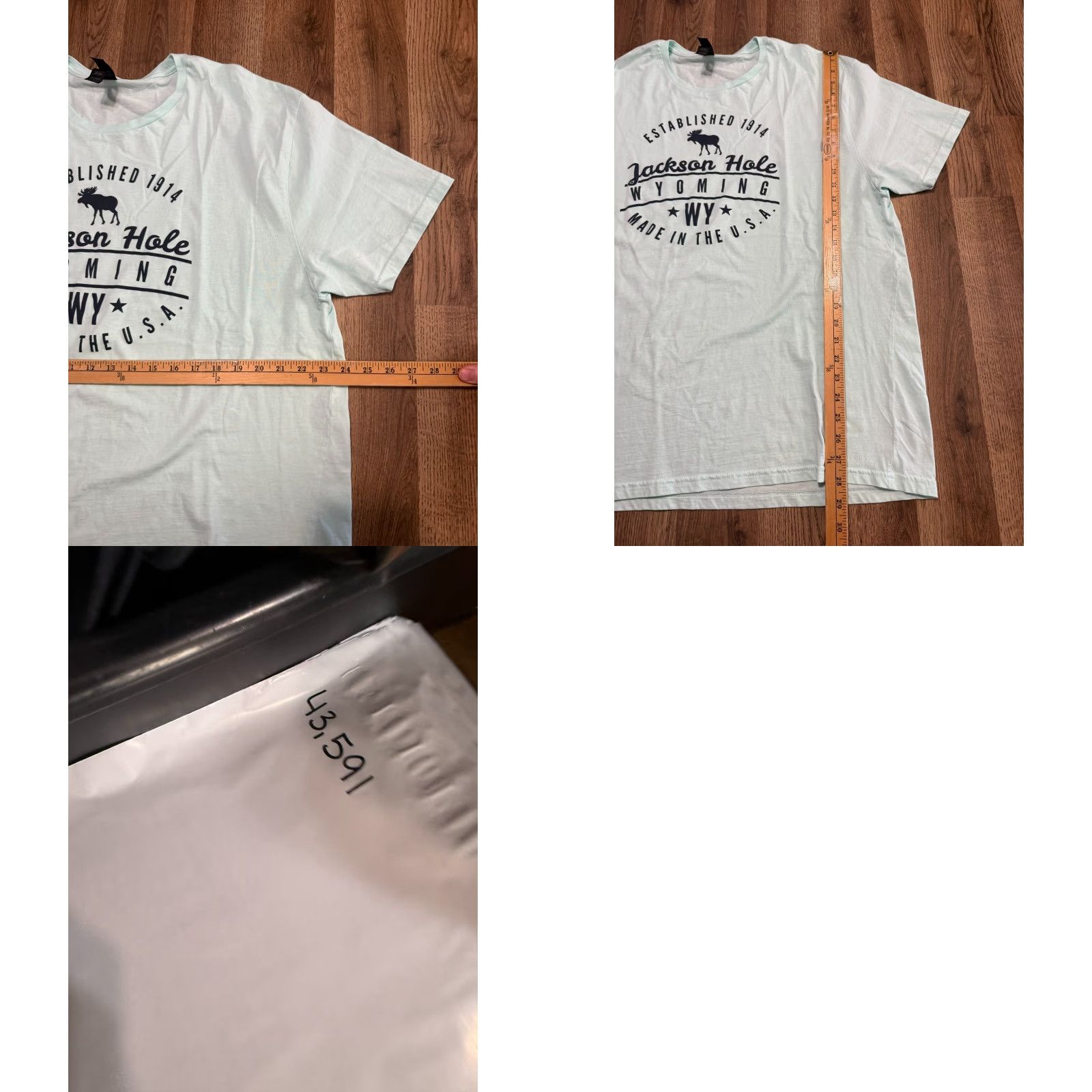 Gildan Gildan Shirts Men's 2XL Blue Black "Established 1914 Jackson Hole, Wyoming" T-Shirt Size US XXL / EU 58 / 5 - 8 Thumbnail