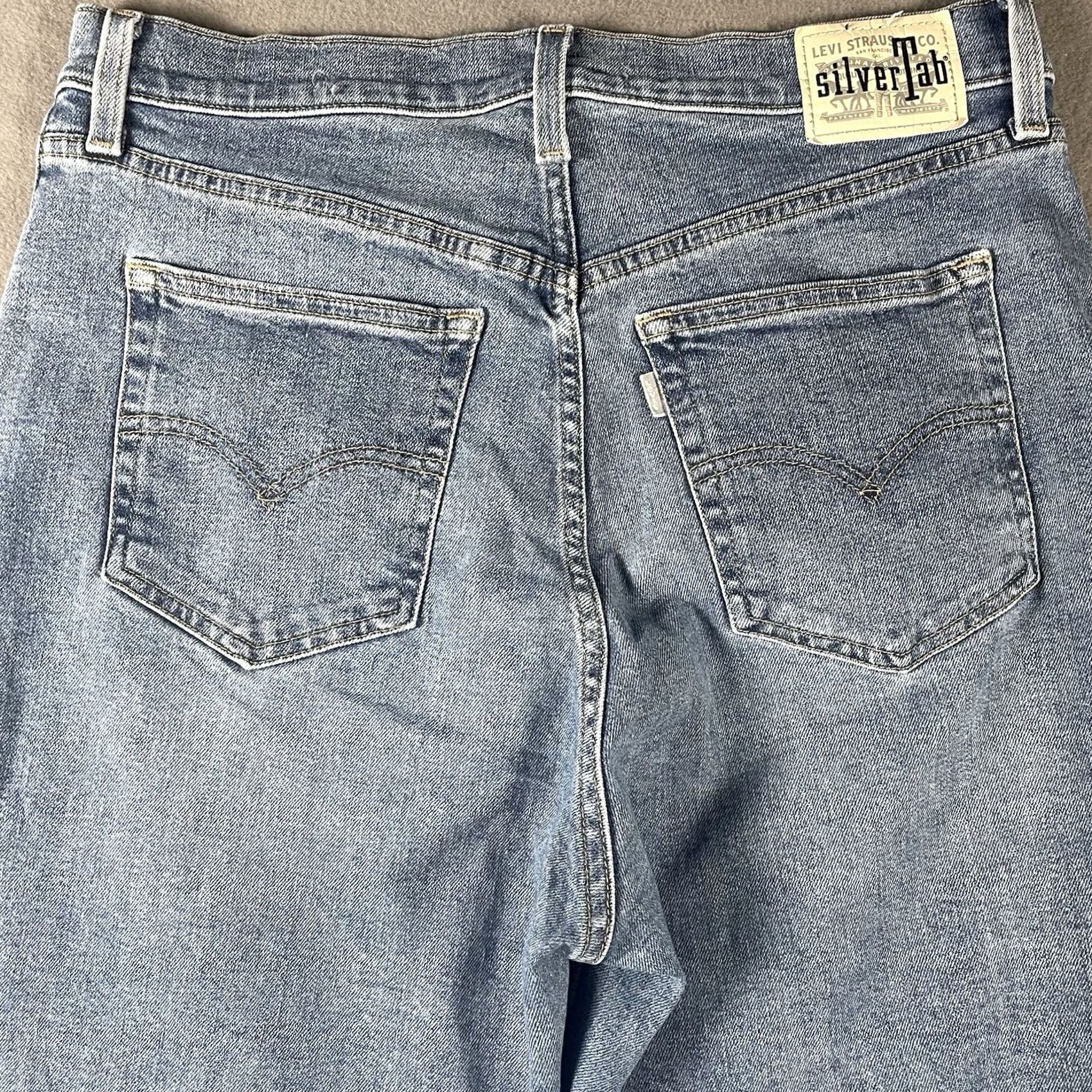 Levi's Levi'S Silver Tab Jeans Women 32x27 Blue High Rise Mom Jean Tapered Medium Wash Size 24" / US 00 / IT 34 - 4 Thumbnail