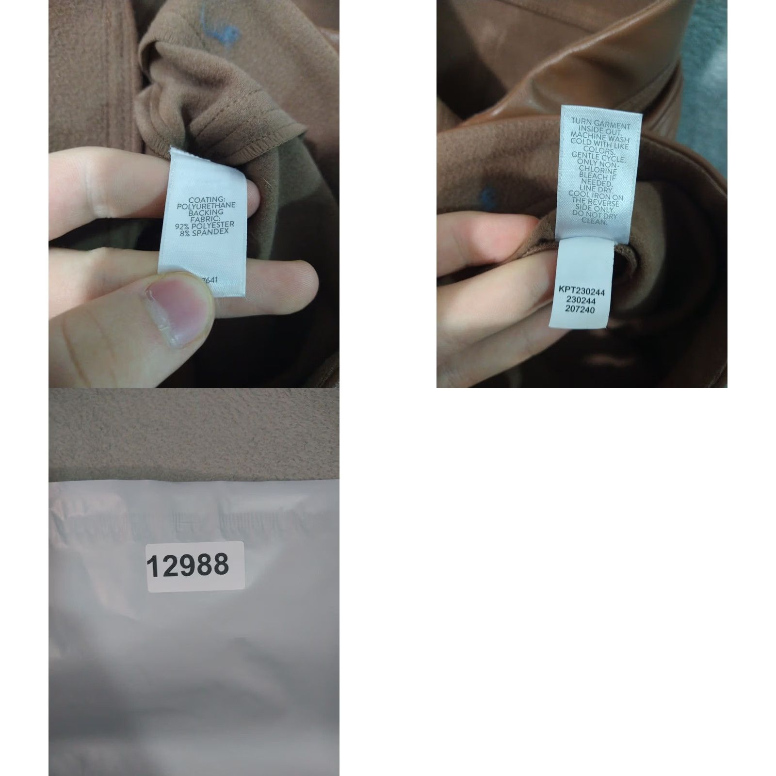 J. Jill J Jill Pants Womens 3X Brown Faux Leather Pull On High Rise Skinny Chino Size 3X Plus Brown Leather Look Womens Pants Size 40" / US 18 - 8 Thumbnail