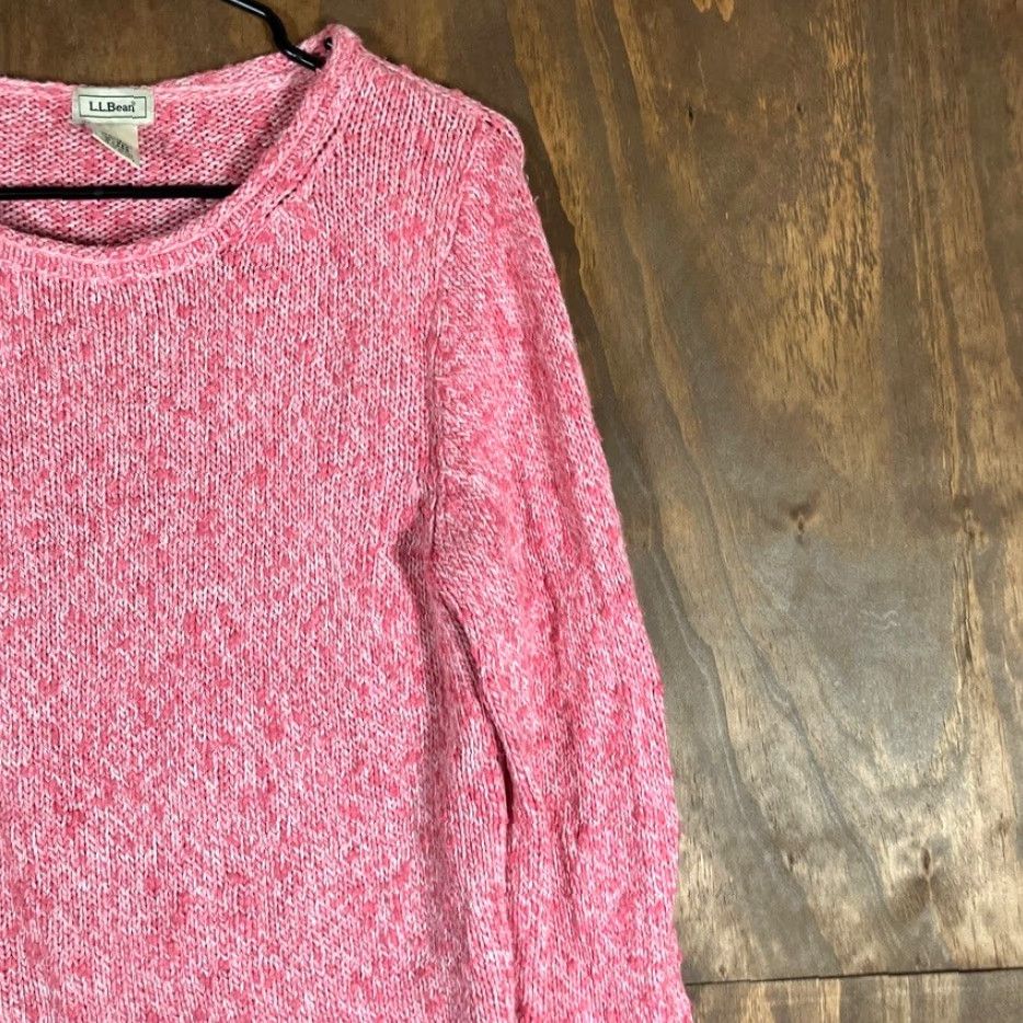 Vintage LL Bean Womens Sweater Pink Marbled Chunky Knit 100% Cotton Medium Size M / US 6-8 / IT 42-44 - 5 Thumbnail