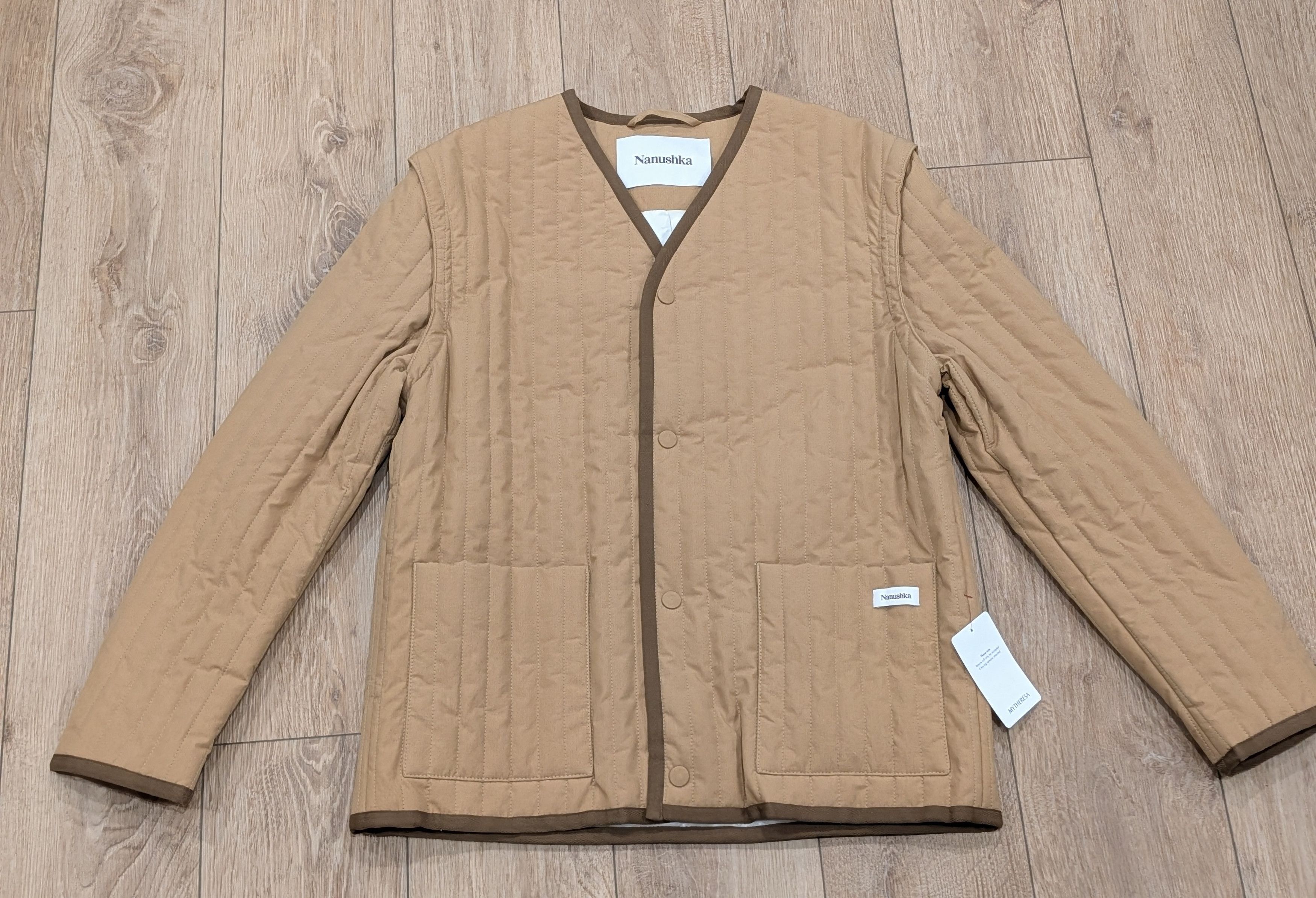 Nanushka Mens NANUSHKA "Loris" Quilted Jacket Beige Large Size US L / EU 52-54 / 3 - 1 Thumbnail