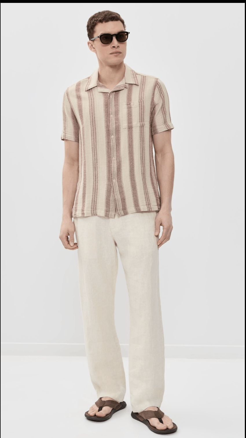 Far Afield Sand/ Red Stripe "Selleck" Camp shirt Size US L / EU 52-54 / 3 - 3 Thumbnail
