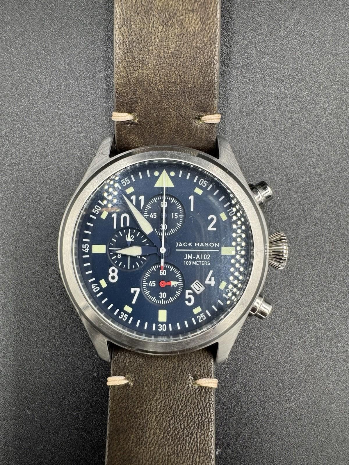 Other Jack Mason Men's Chronograph Watch Aviator Saddle Leather St Size ONE SIZE - 6 Thumbnail