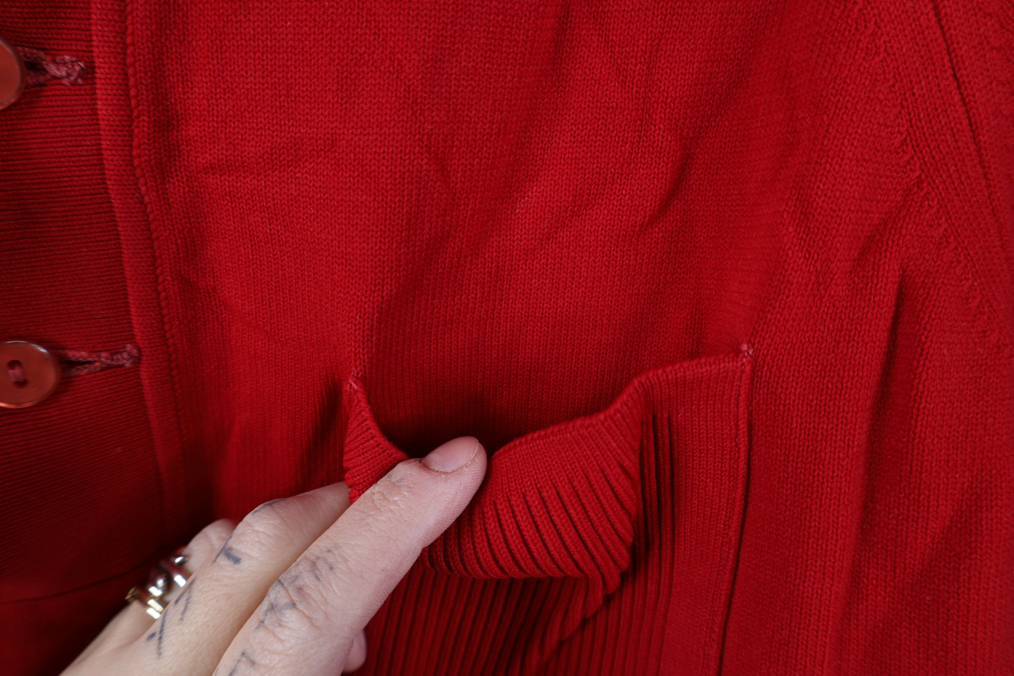 Vintage Vintage 50s 60s Streetwear Knit Collared Pullover Polo Red Size US L / EU 52-54 / 3 - 5 Thumbnail
