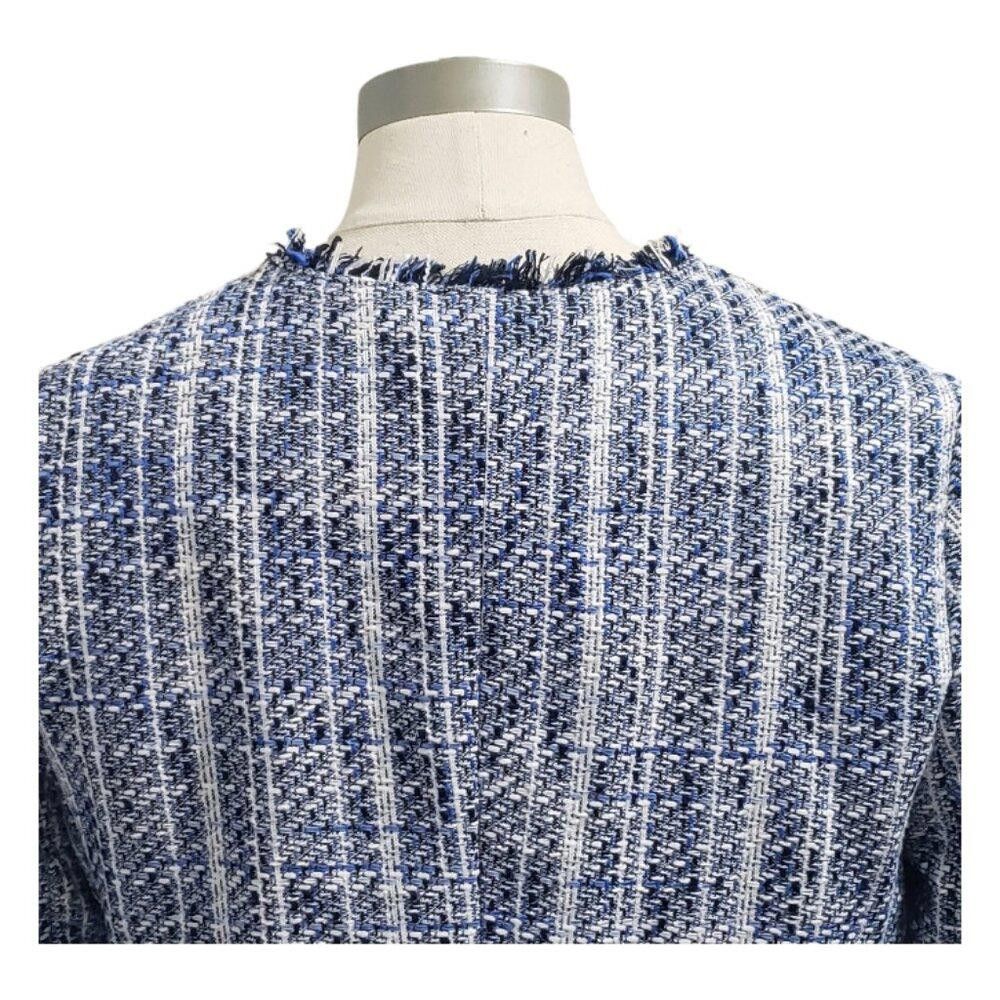 Karl Lagerfeld CT1925 Karl Lagerfeld Blue & Black Blazer with Pockets 14 Size XL / US 12-14 / IT 48-50 - 7 Thumbnail