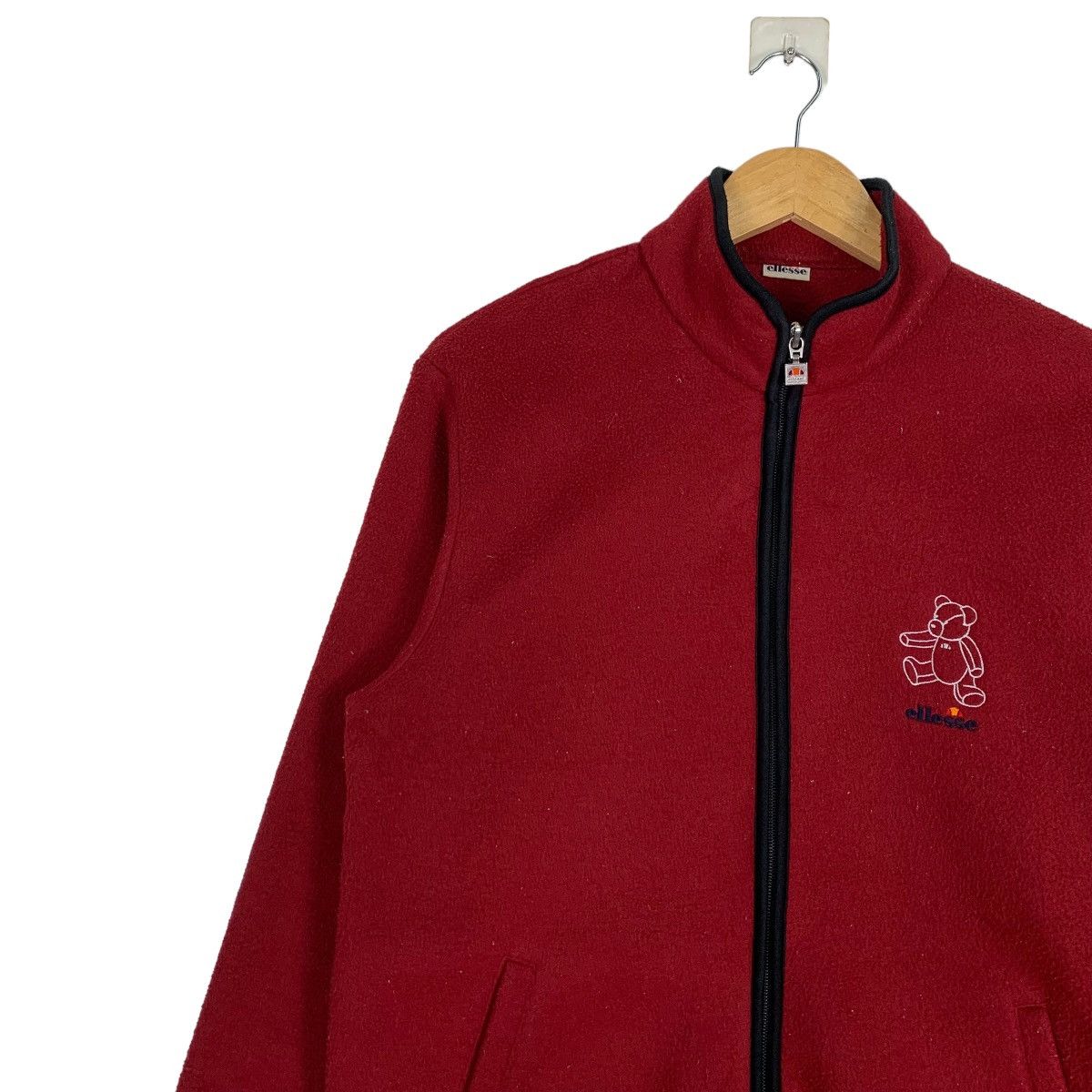Ellesse ELLESSE Teddy Bear Small Logo Red Fleece Jacket #1060-C48 Size US L / EU 52-54 / 3 - 6 Thumbnail