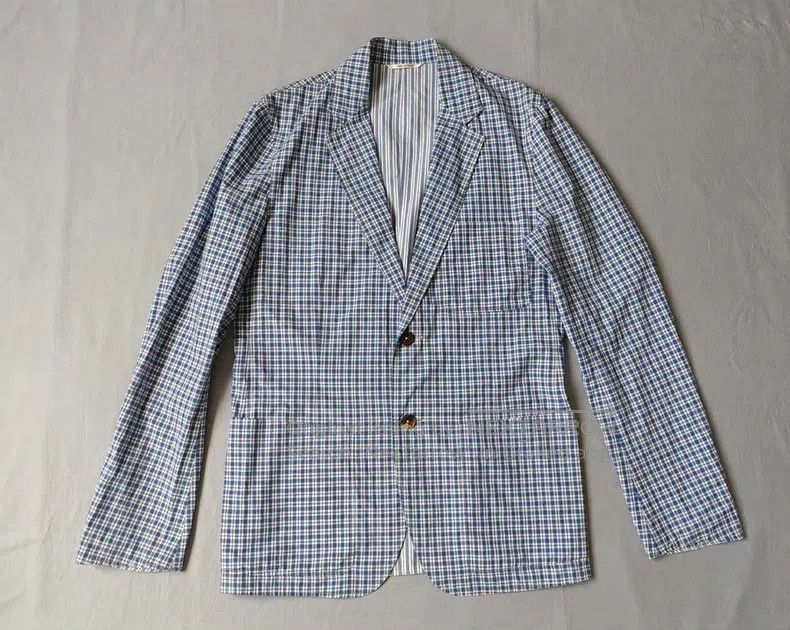 Hermes Hermes Casual Blazer Jacket, 100% Cotton, Blue and White P Size 48R - 1 Thumbnail