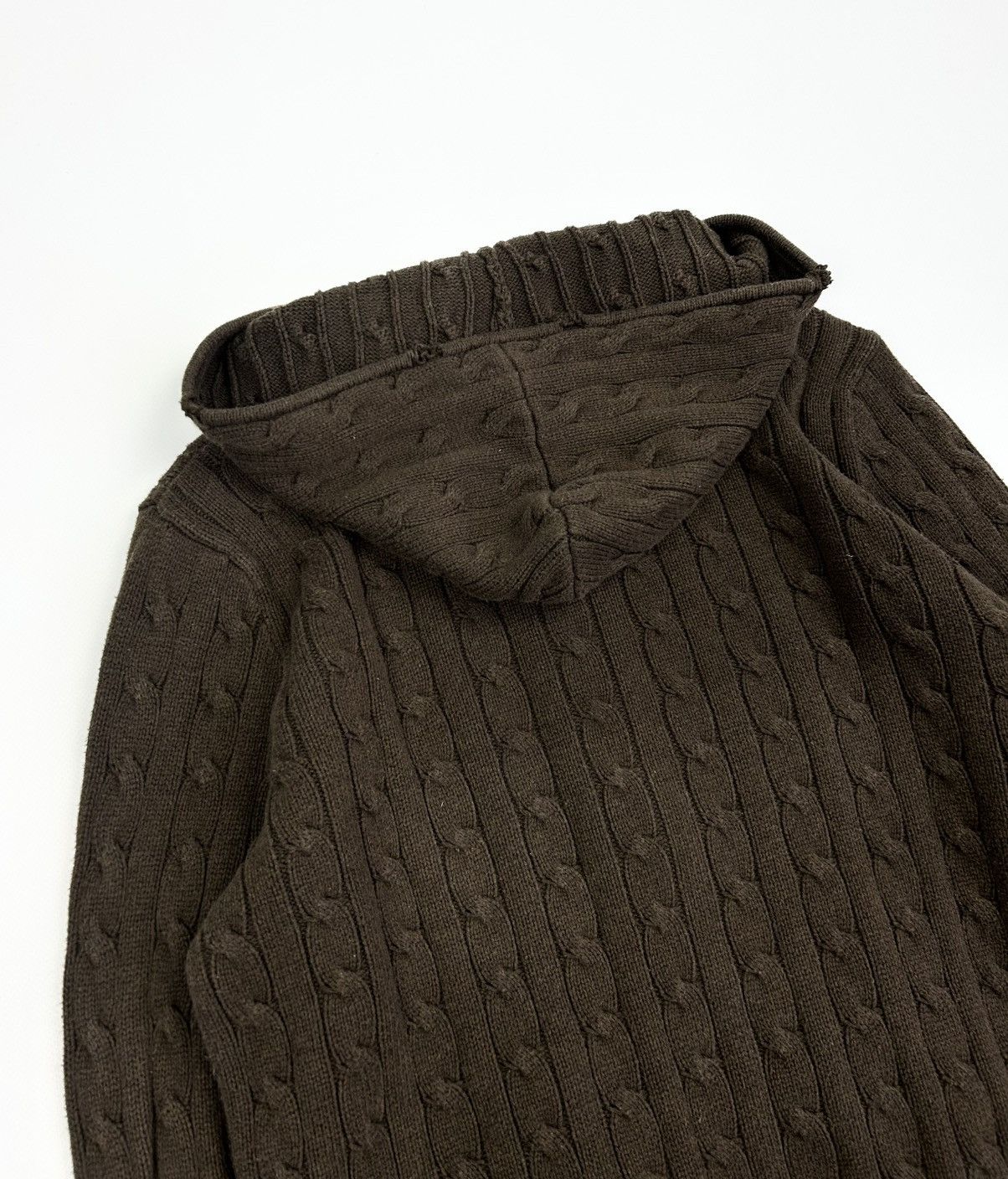 Ralph Lauren Sport Vintage Ralph Lauren Knitted Zip Hoodie Sweater Rare Bronw Size L / US 10 / IT 46 - 10 Thumbnail