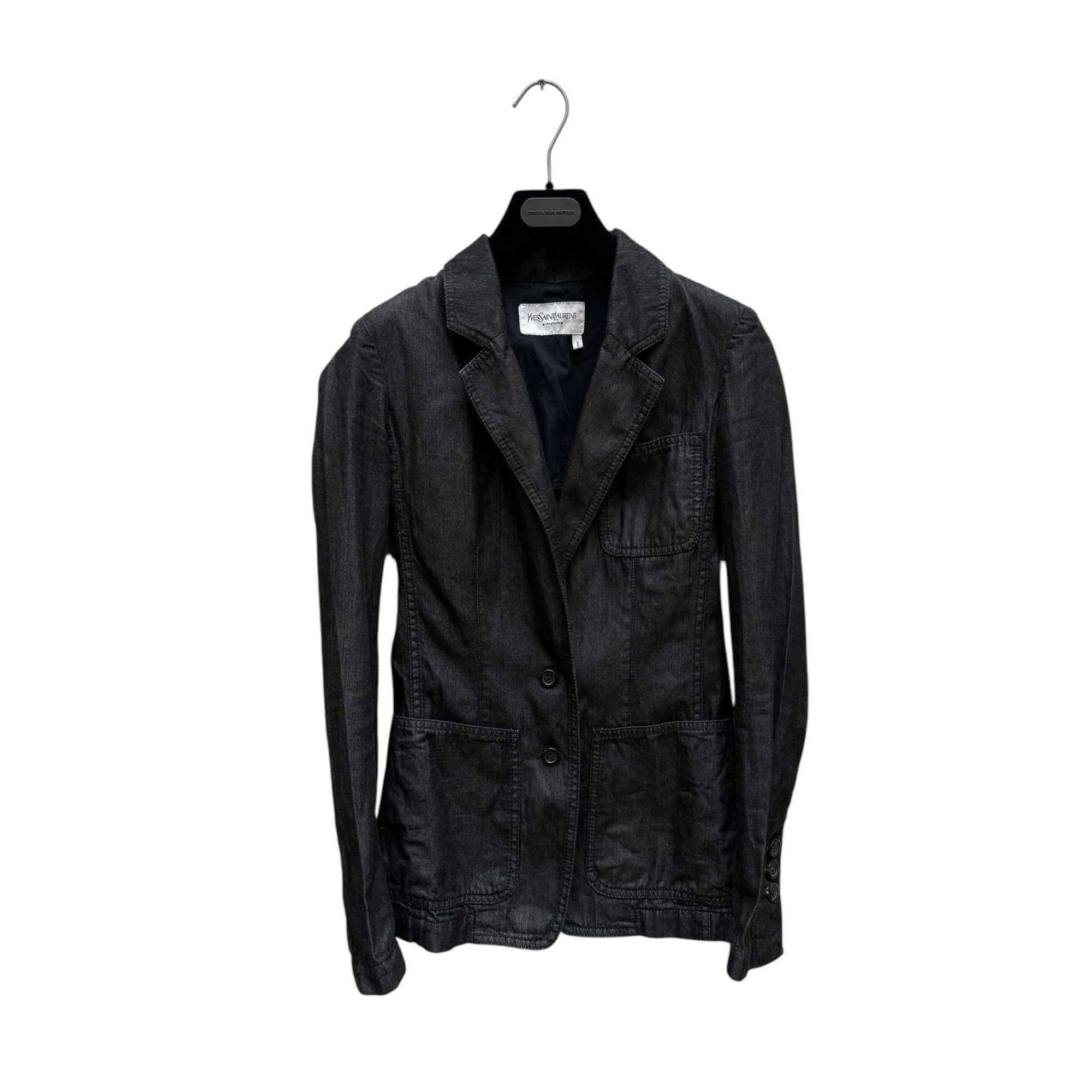 Yves Saint Laurent Tom Ford Raw denim blazer jacket Size 34 / XS Size XS / US 0-2 / IT 36-38 - 3 Thumbnail