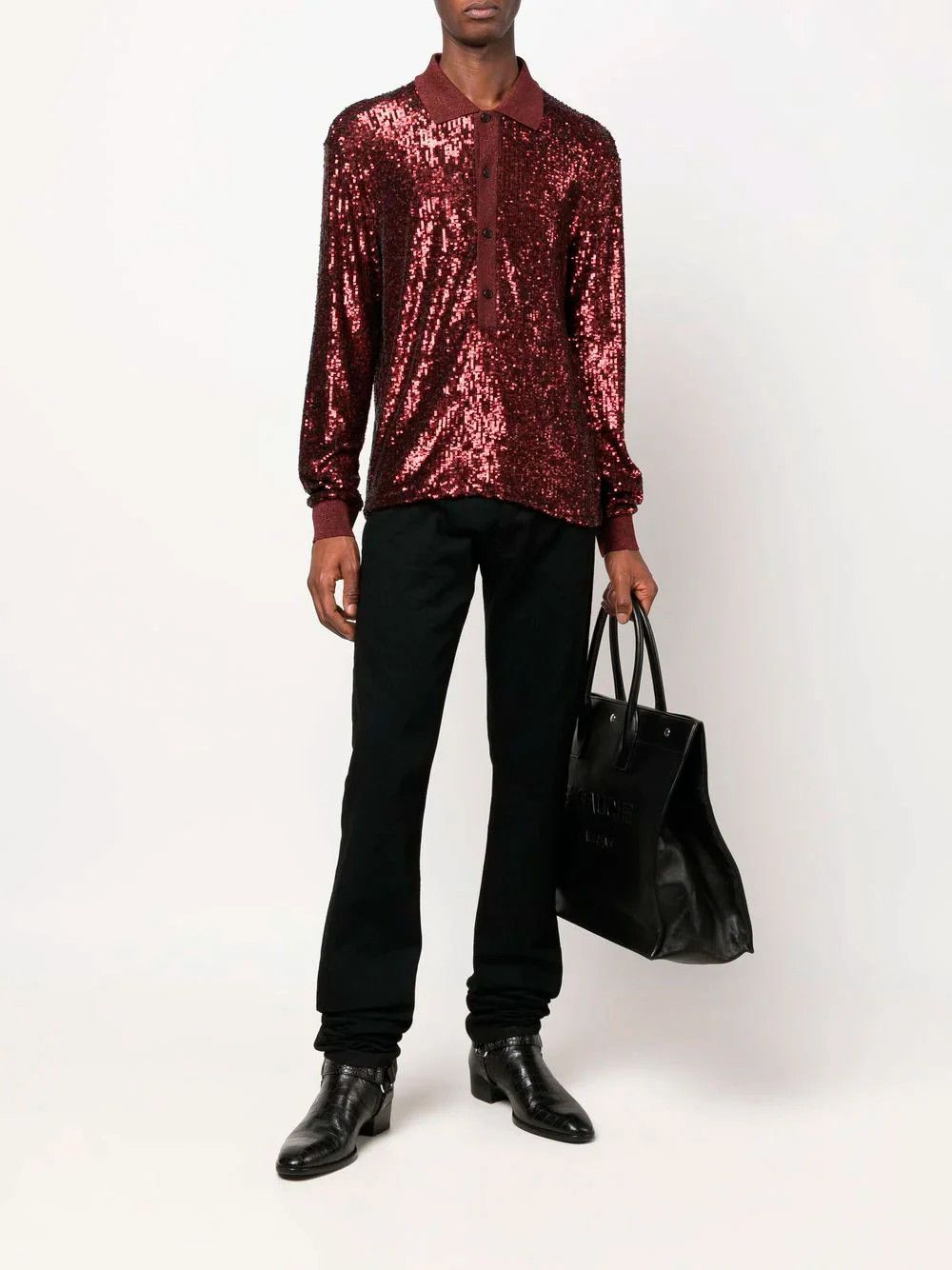 Saint Laurent Paris o1s1wg111124 Mid-Waist Jeans in Black Size US 32 / EU 48 - 2 Thumbnail