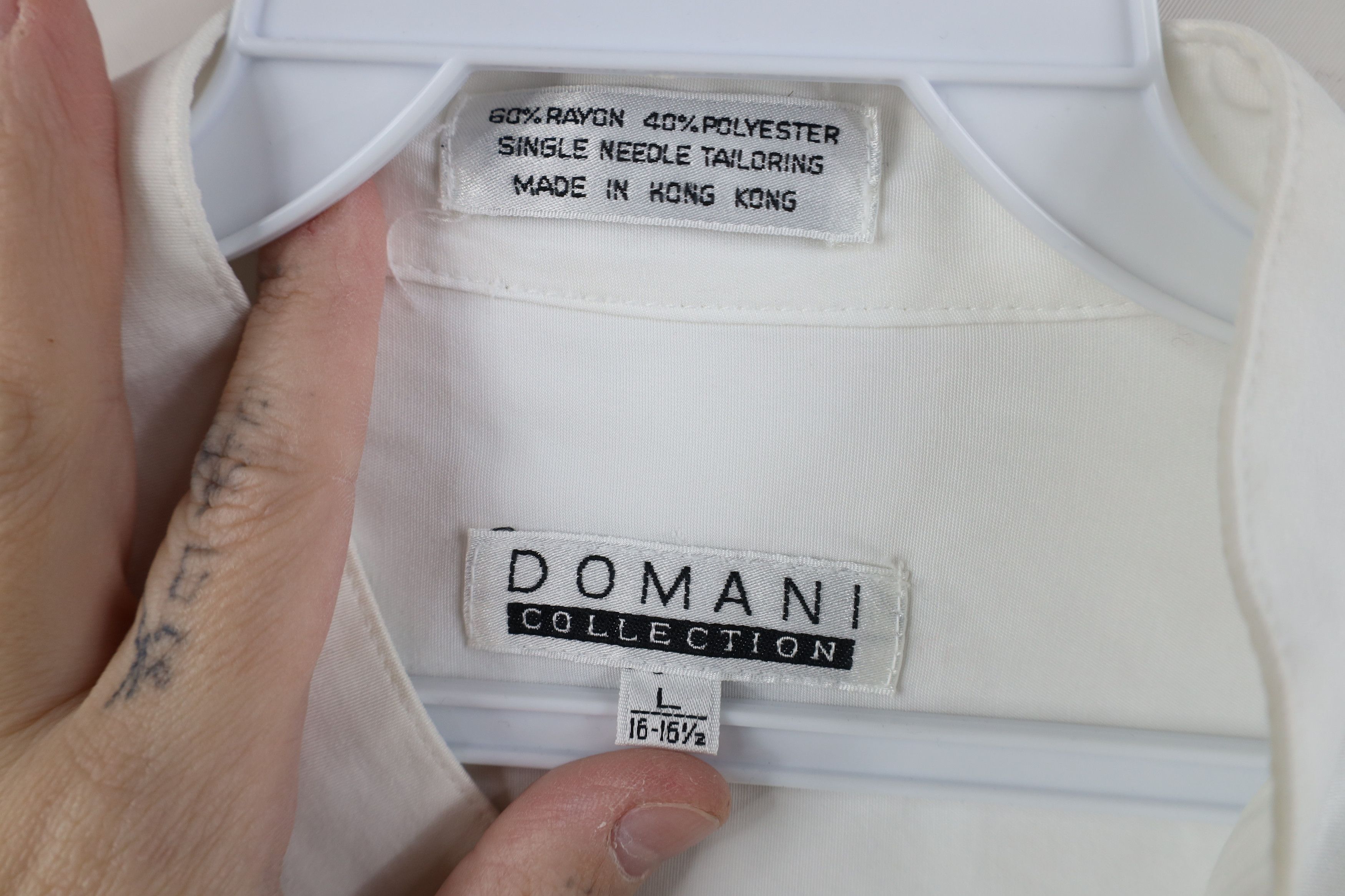 Vintage Vintage 90s Streetwear Geometric Band Collar Button Shirt Size US L / EU 52-54 / 3 - 8 Thumbnail